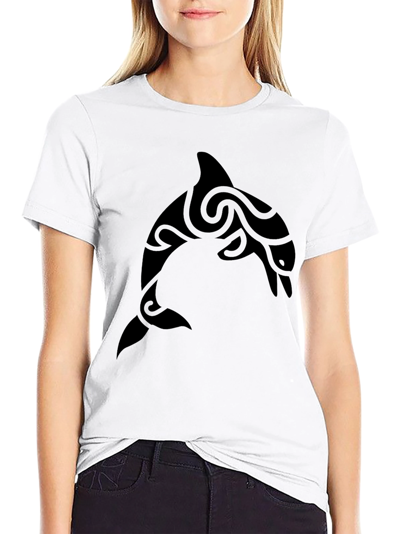 Tribal Dolphin Graphic T-Shirt