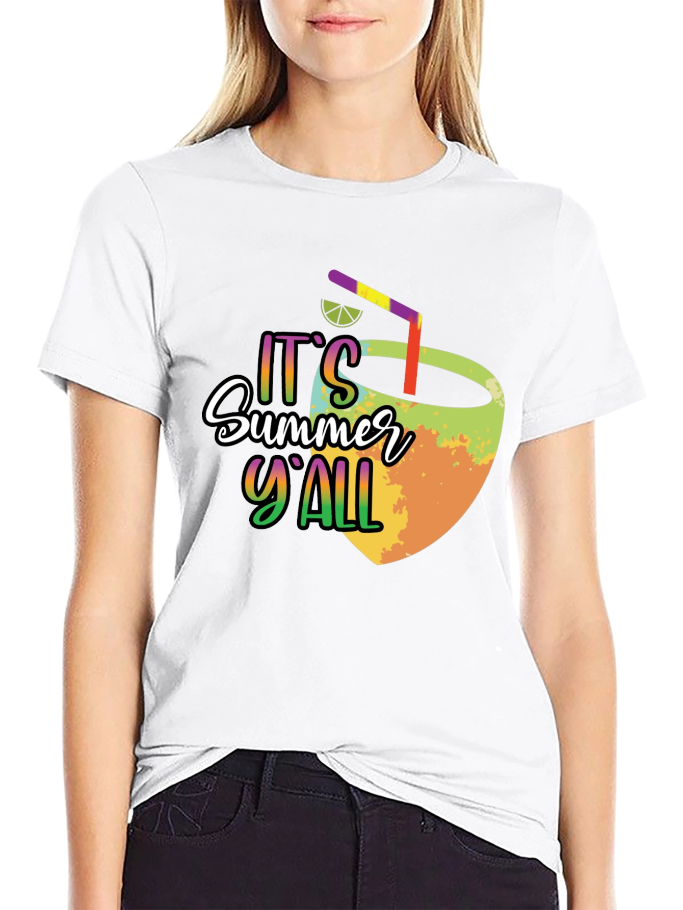 Summer Yall Graphic Tee - Black Cotton