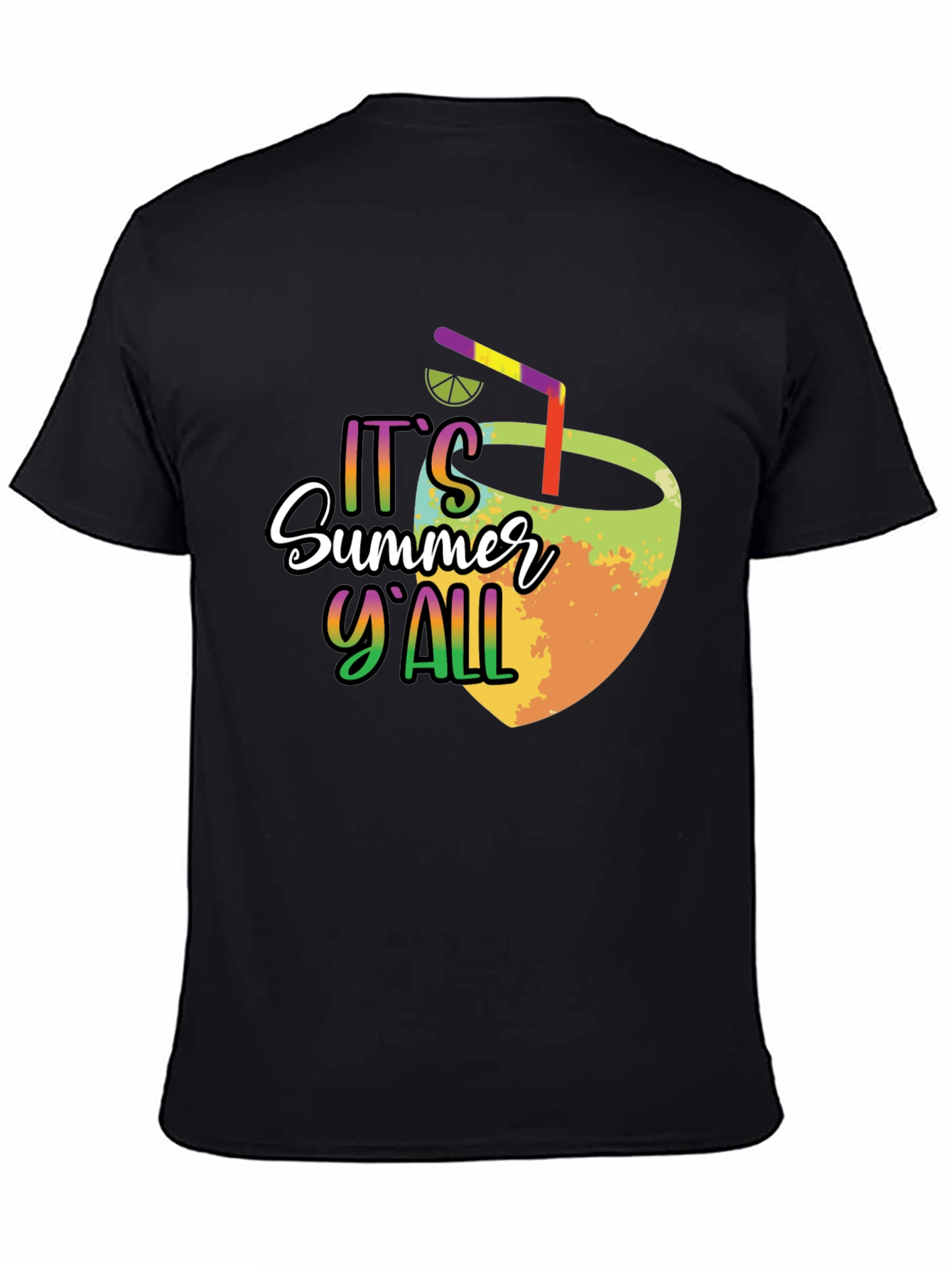 Summer Yall Graphic Tee - Black Cotton