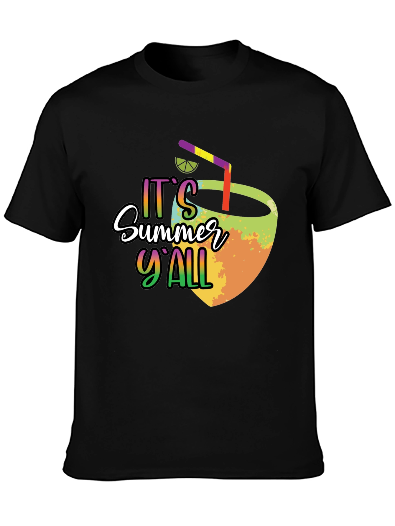 Summer Yall Graphic Tee - Black Cotton