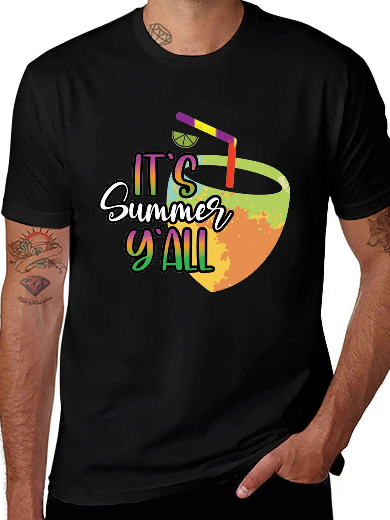 Summer Yall Graphic Tee - Black Cotton