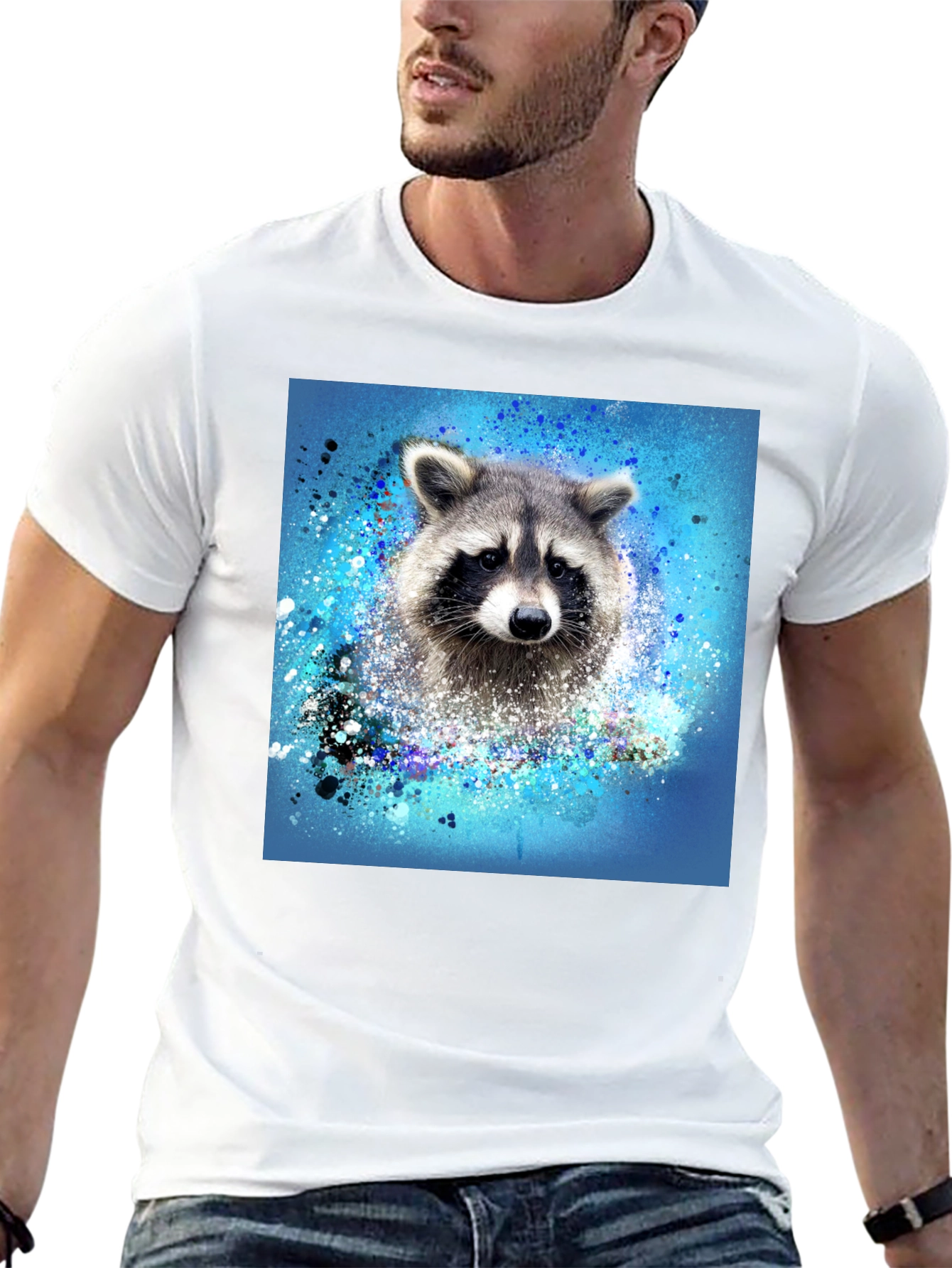 Raccoon Splash T-Shirt - Unique Graphic Tee