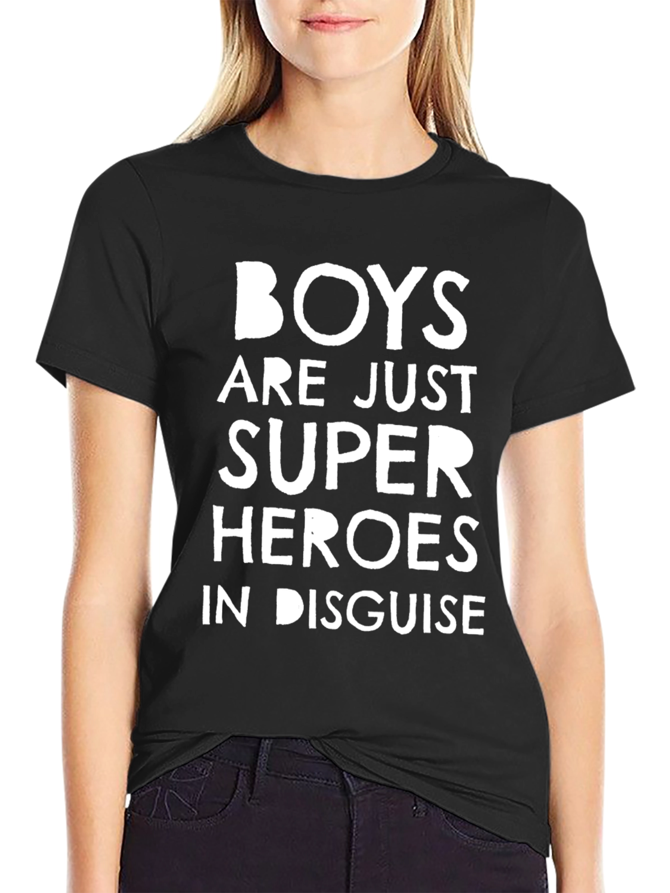 Boys are Super Heroes T-Shirt - Black Graphic Tee