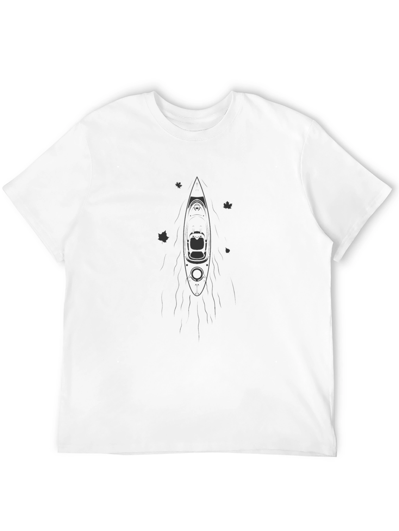 Mens Black Kayak Graphic T-Shirt