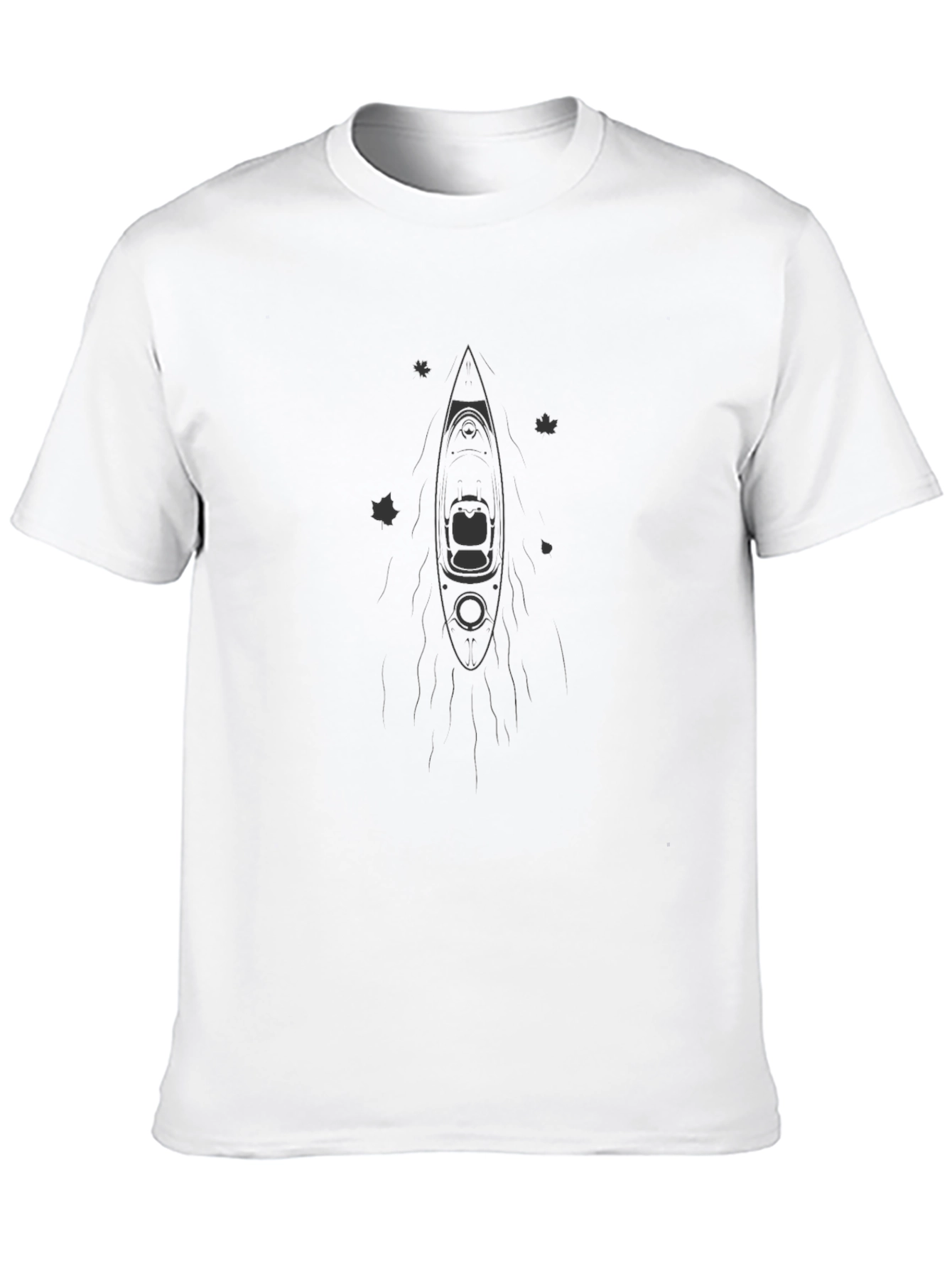 Mens Black Kayak Graphic T-Shirt
