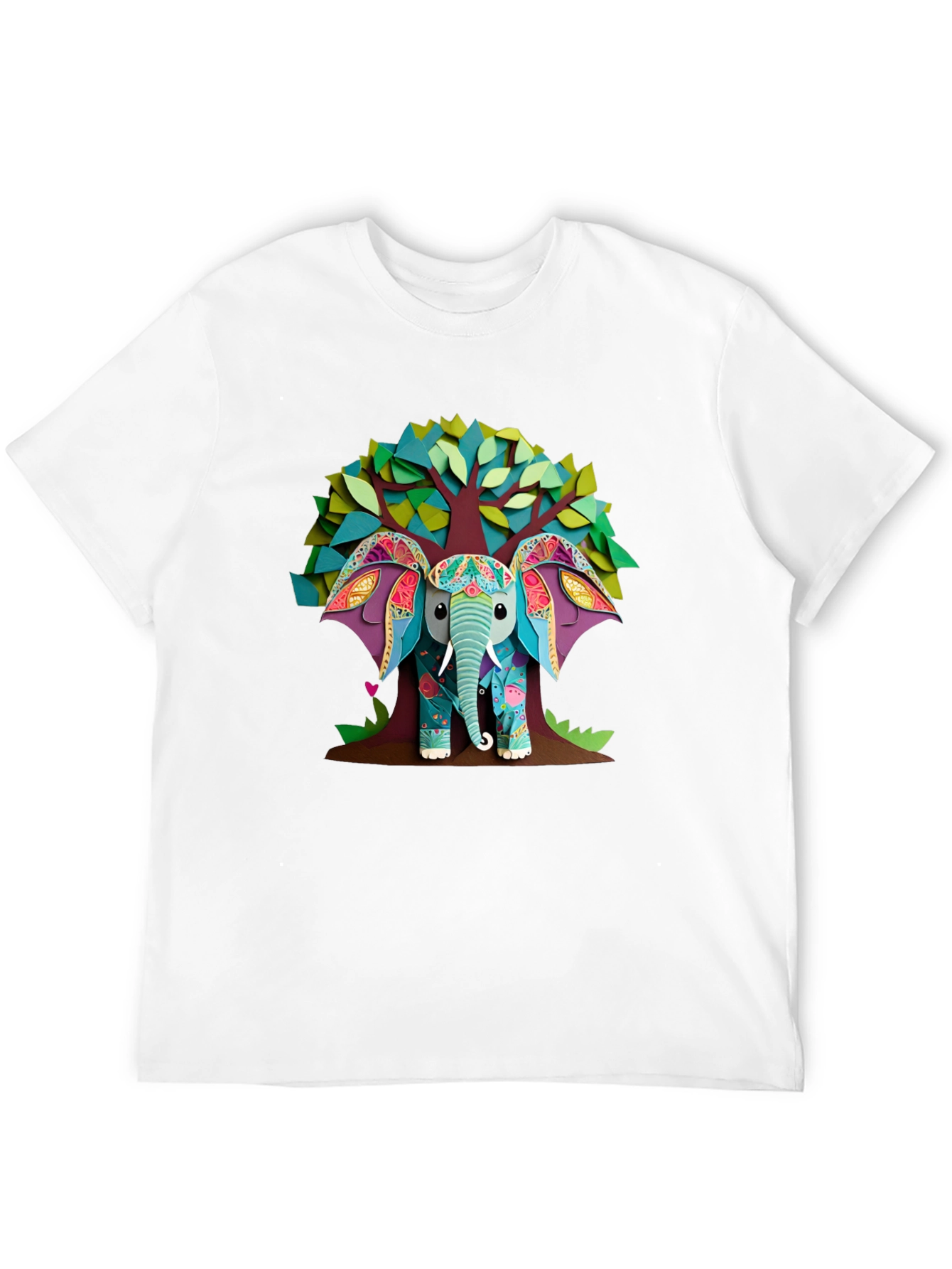 Elephant Tree Graphic Black T-Shirt