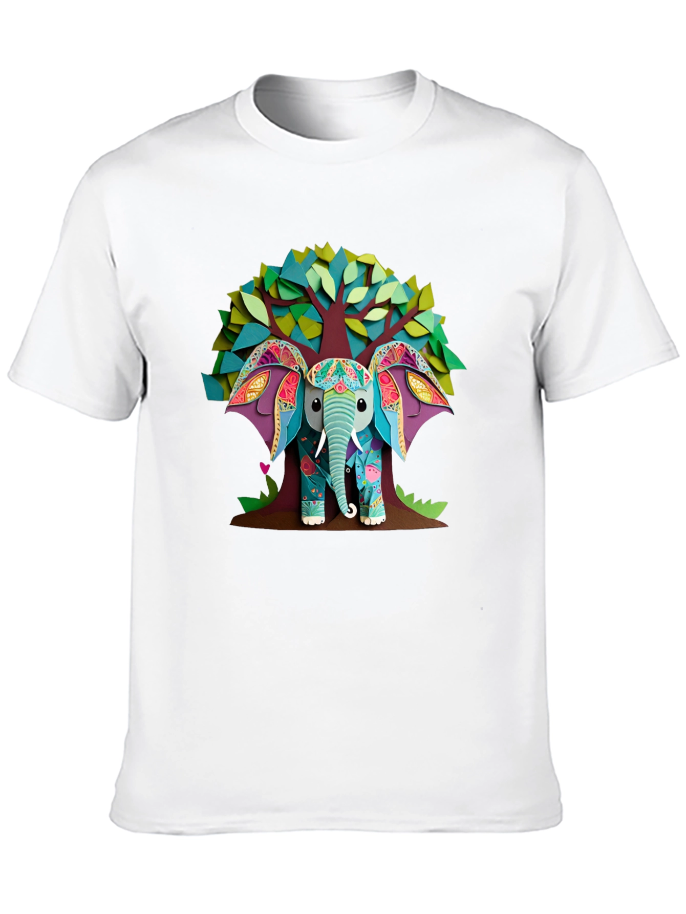 Elephant Tree Graphic Black T-Shirt