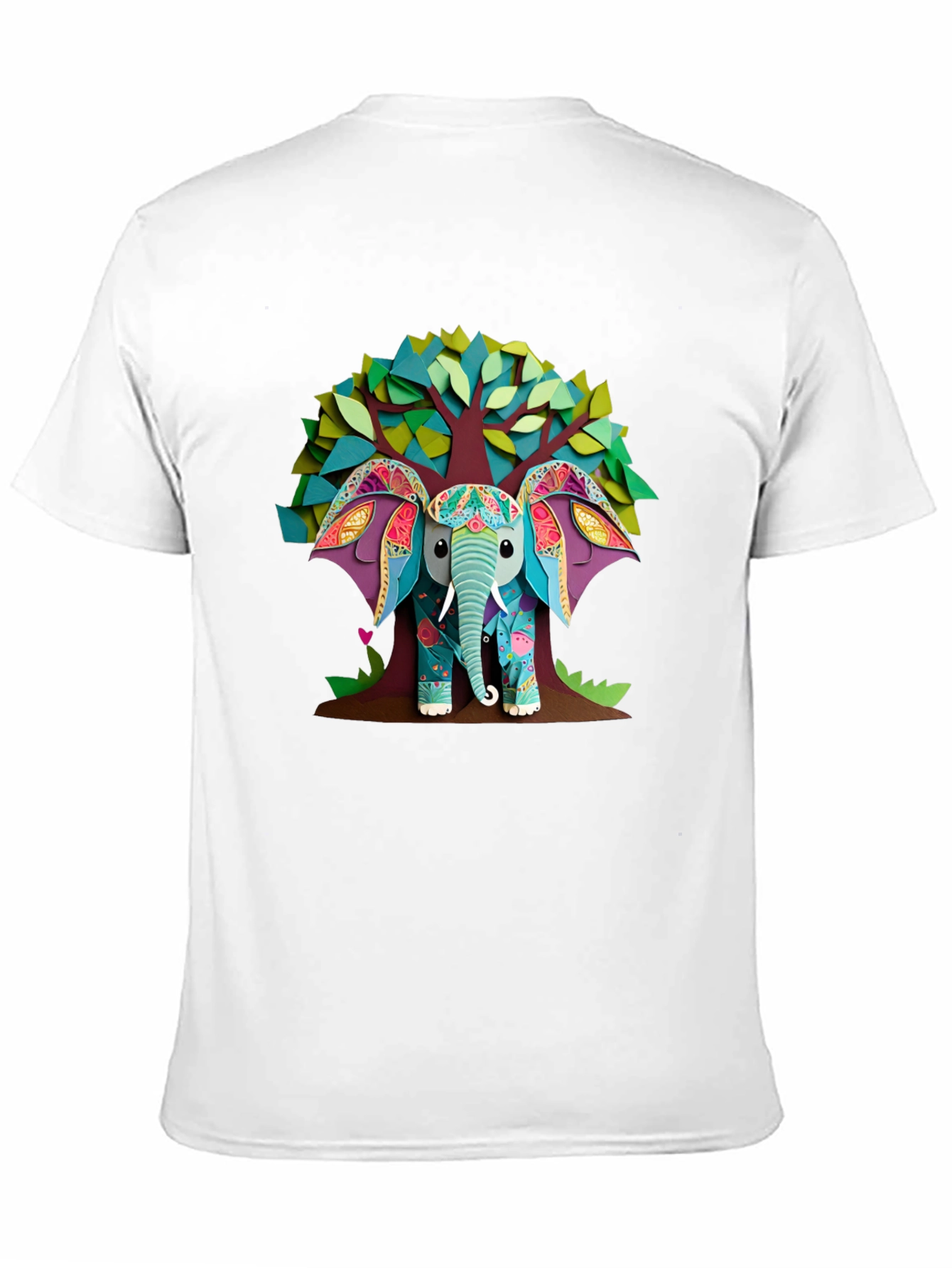 Elephant Tree Graphic Black T-Shirt