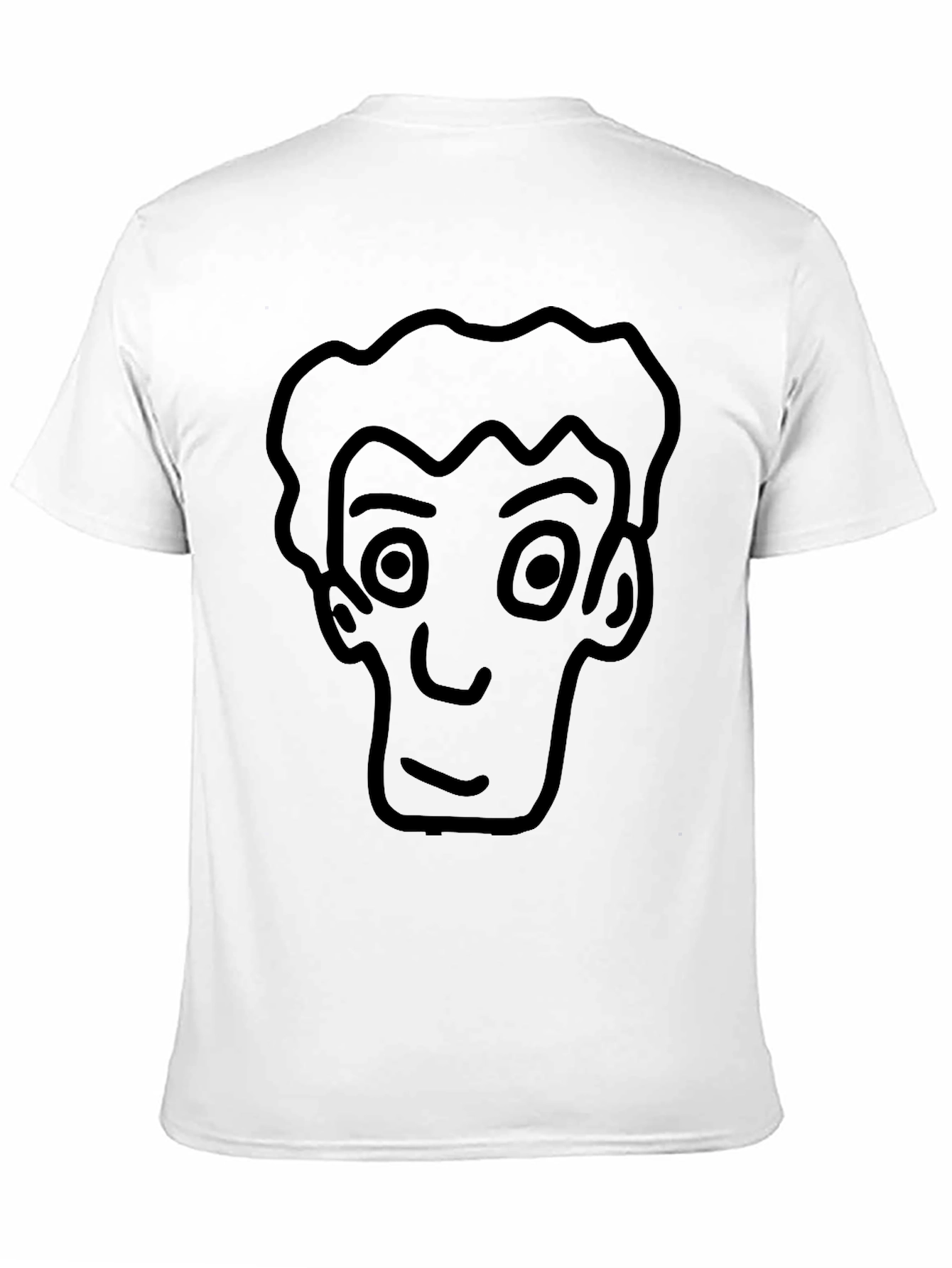Cartoon Face Black T-Shirt - Casual Style