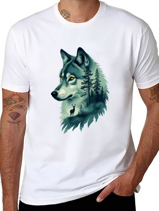 Wolf & Forest Graphic Tee - Nature Lovers Black T-Shirt