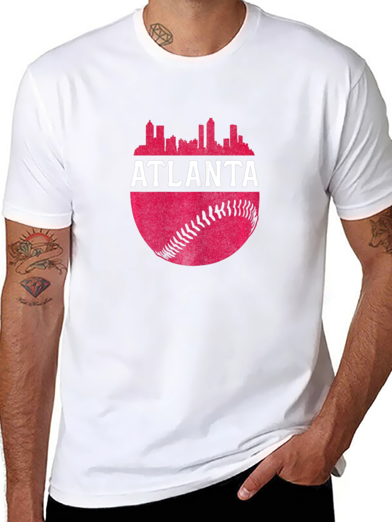 Atlanta Skyline Baseball T-Shirt