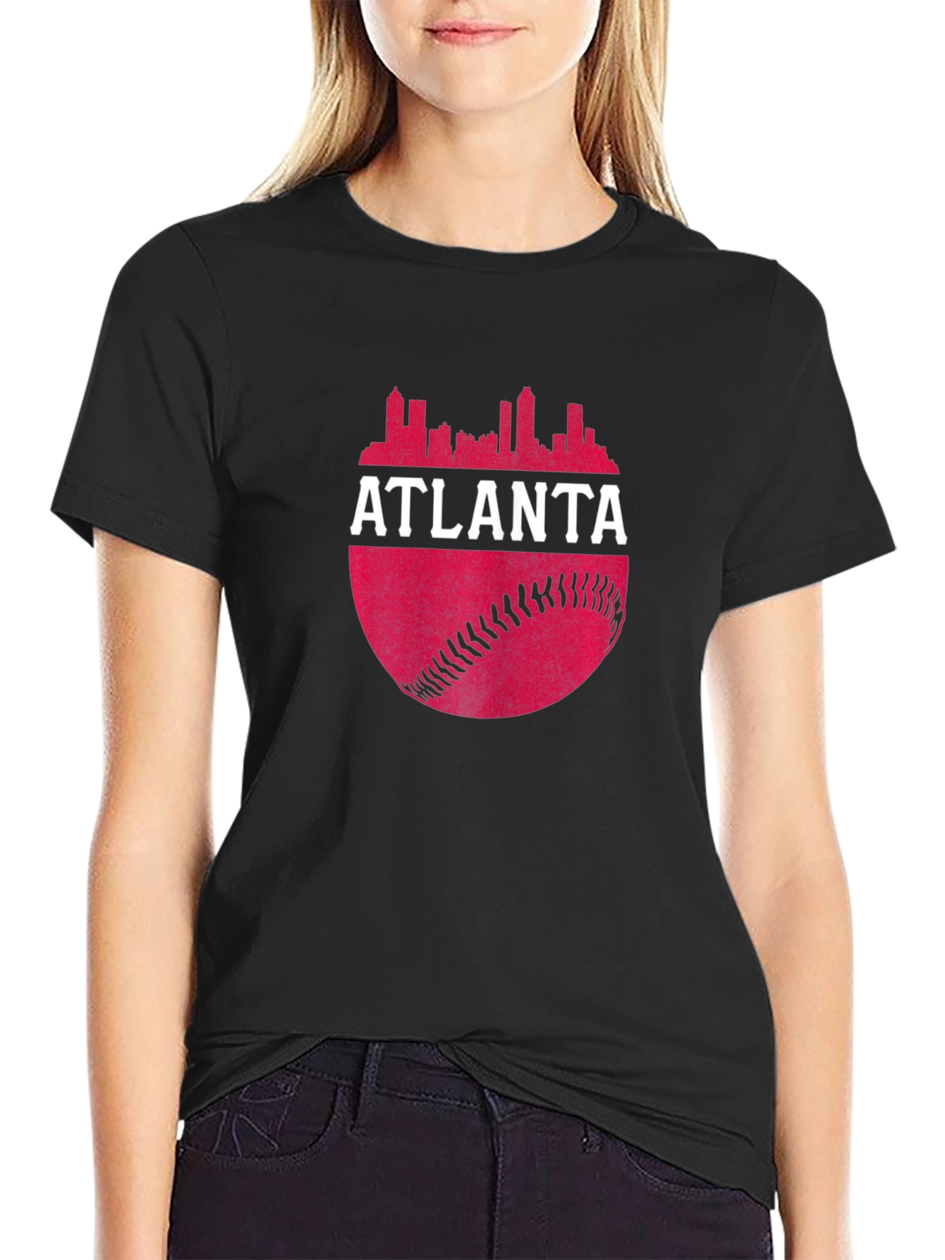 Atlanta Skyline Baseball T-Shirt