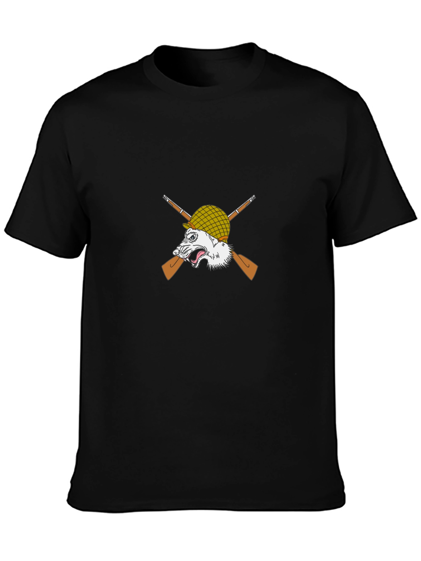 Wolf Warrior Graphic Tee - Black Cotton T-Shirt