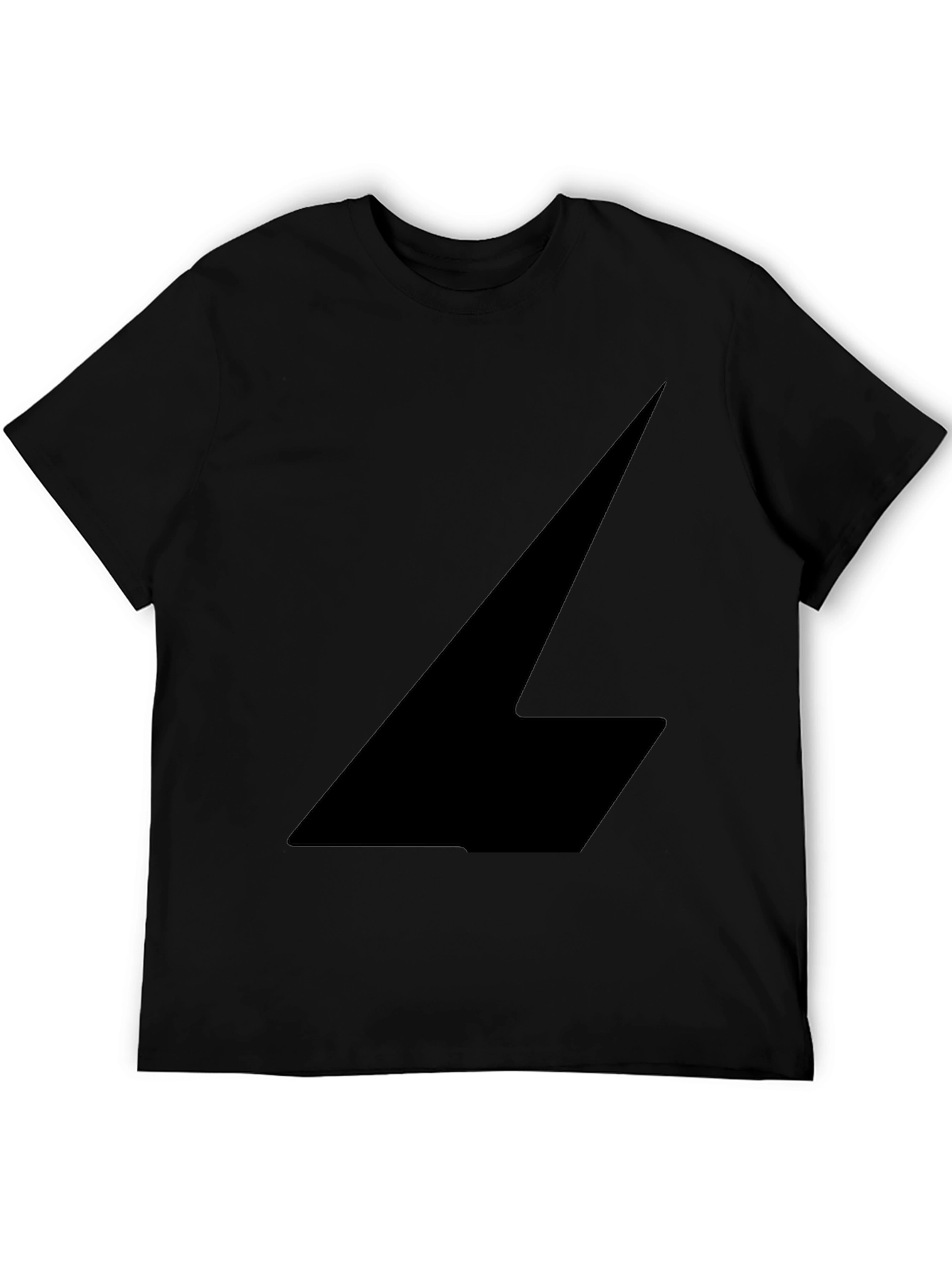 Mens Black Graphic Tee - Bold Abstract Design