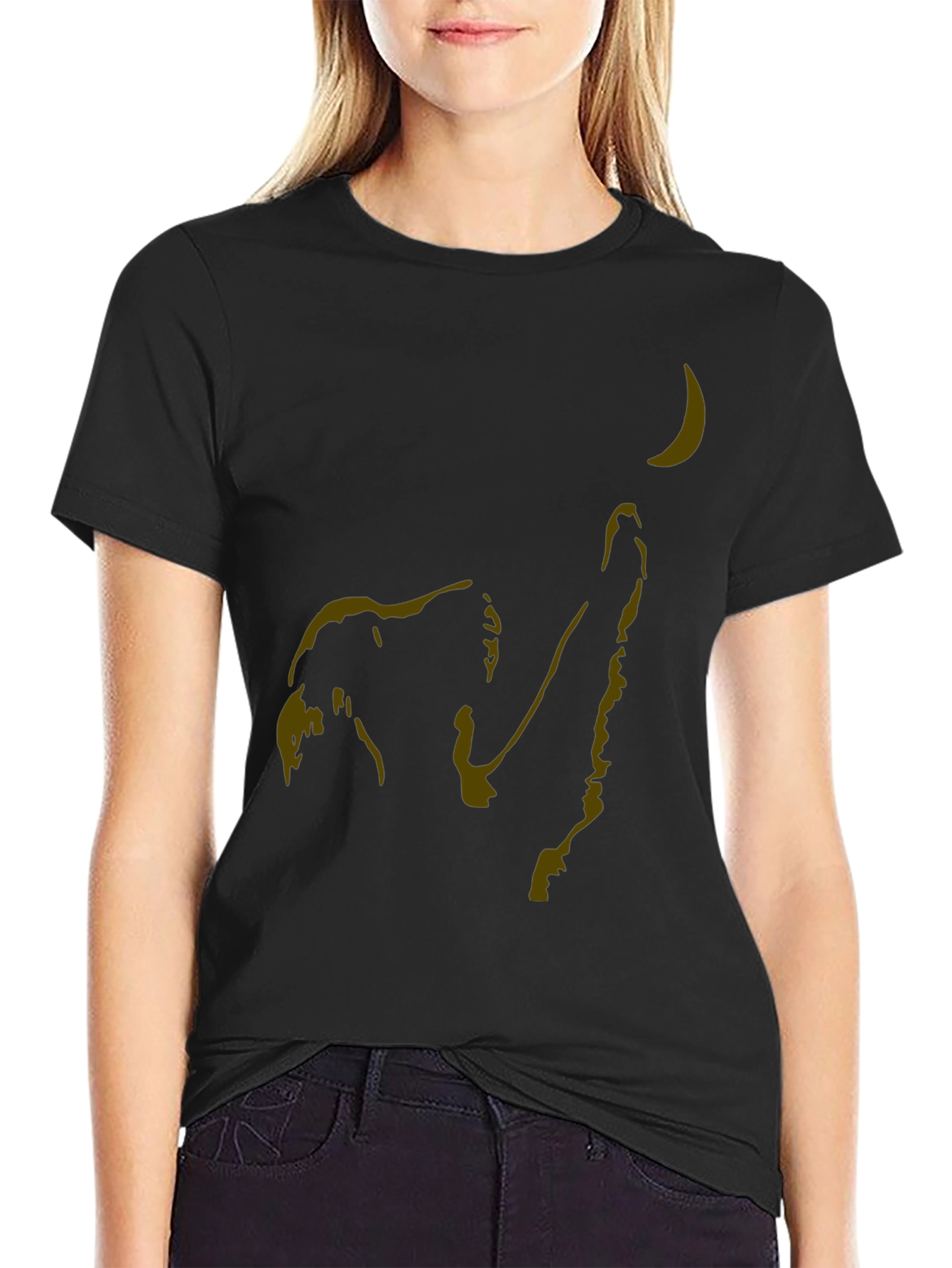 Elephant Reaching for Moon Graphic T-Shirt