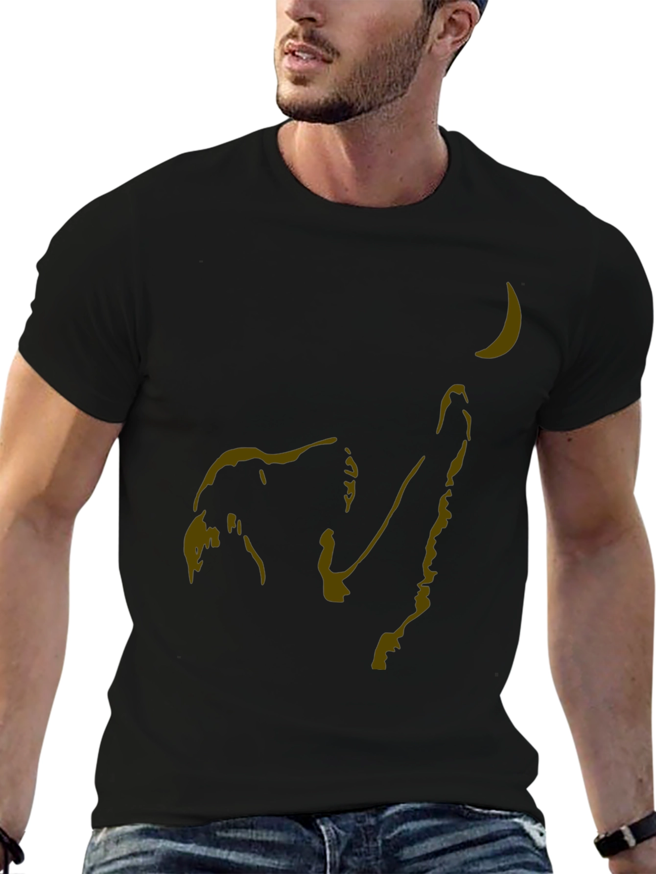 Elephant Reaching for Moon Graphic T-Shirt