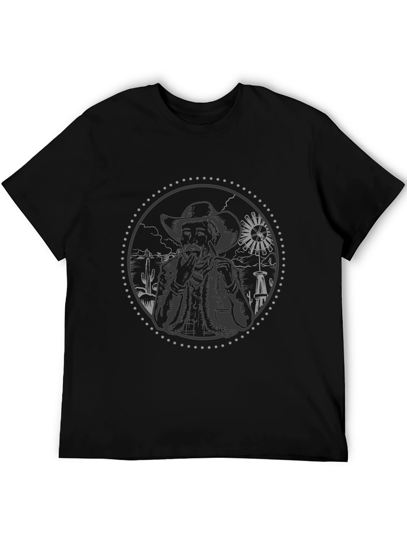 Western Cowboy Graphic Tee - Black