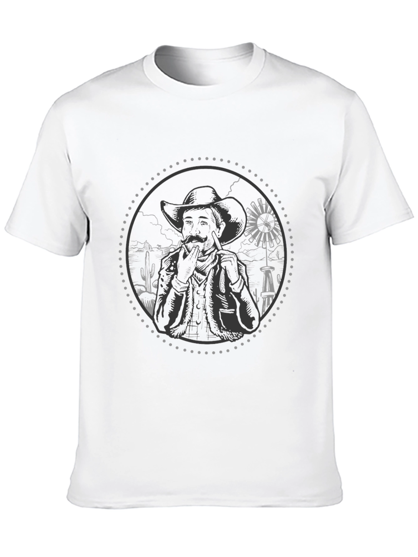Western Cowboy Graphic Tee - Black
