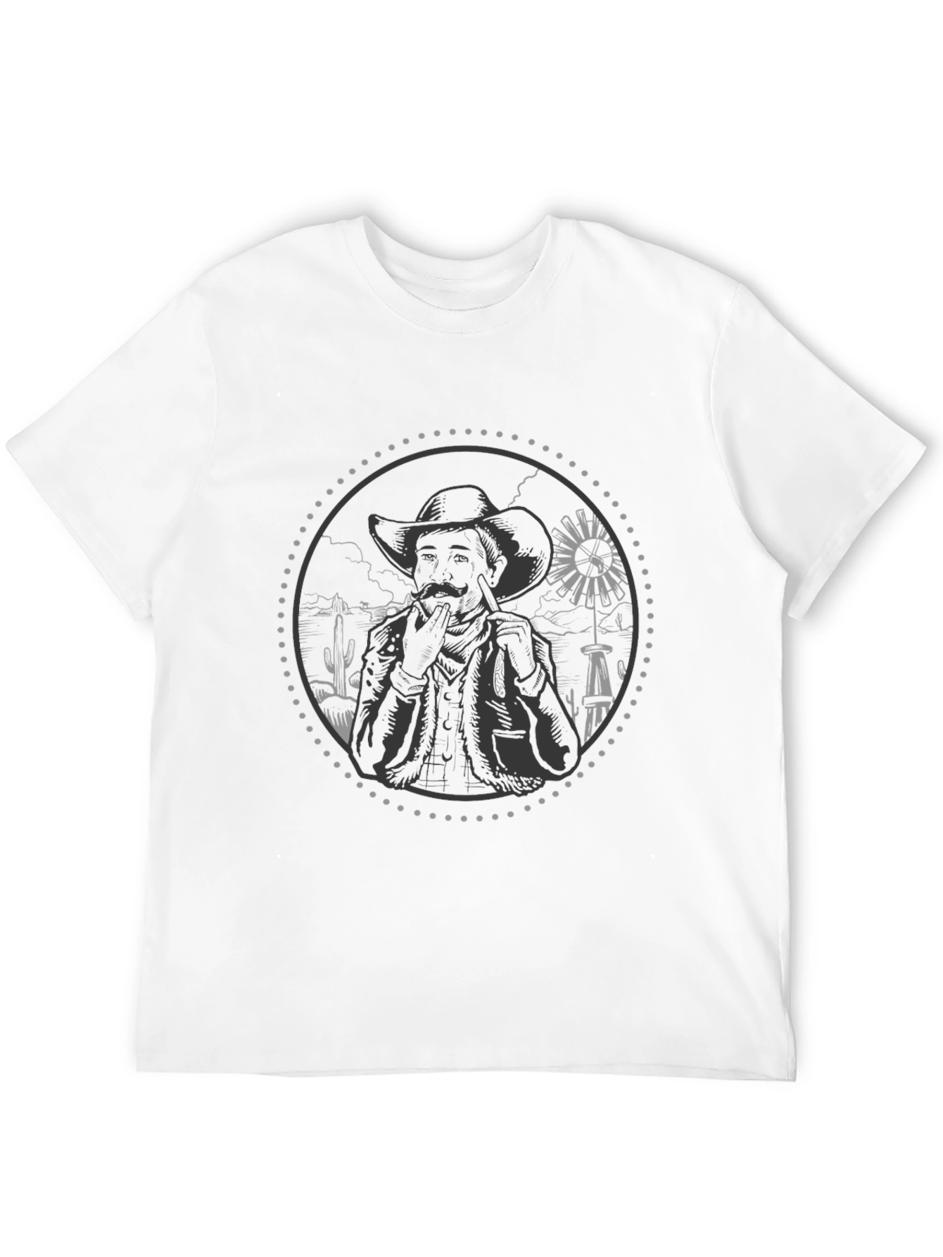 Western Cowboy Graphic Tee - Black