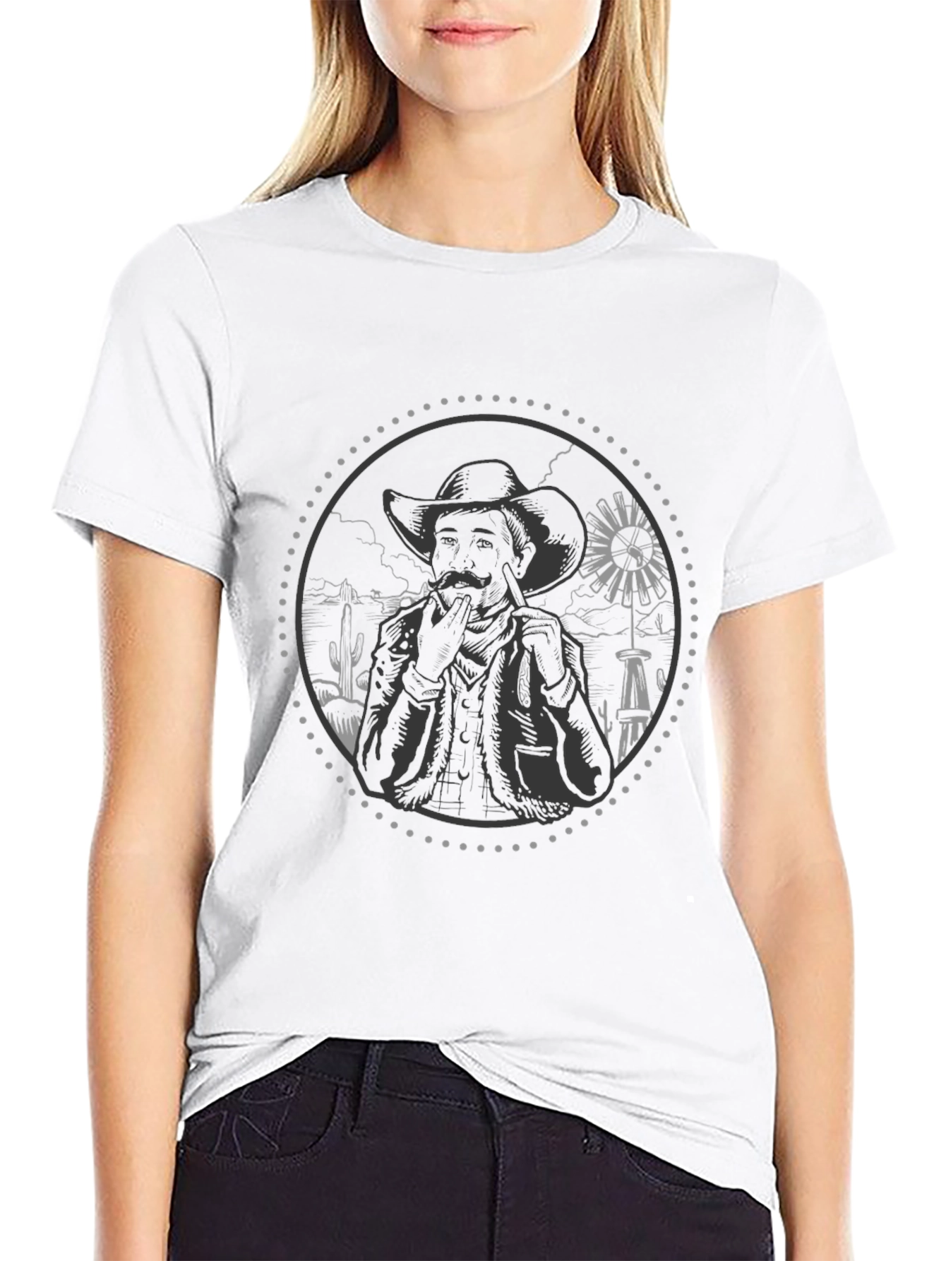 Western Cowboy Graphic Tee - Black