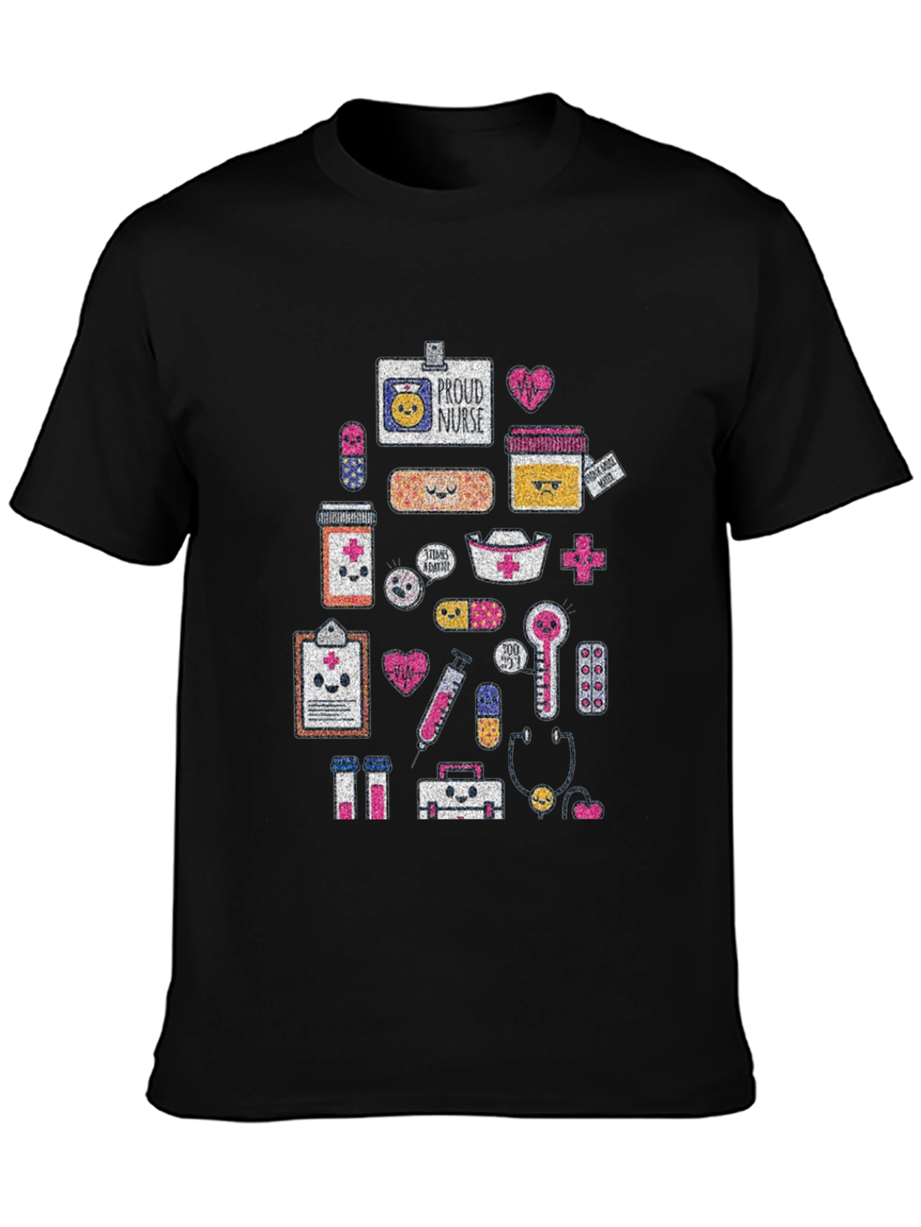 Kawaii Nurse Life Black T-Shirt