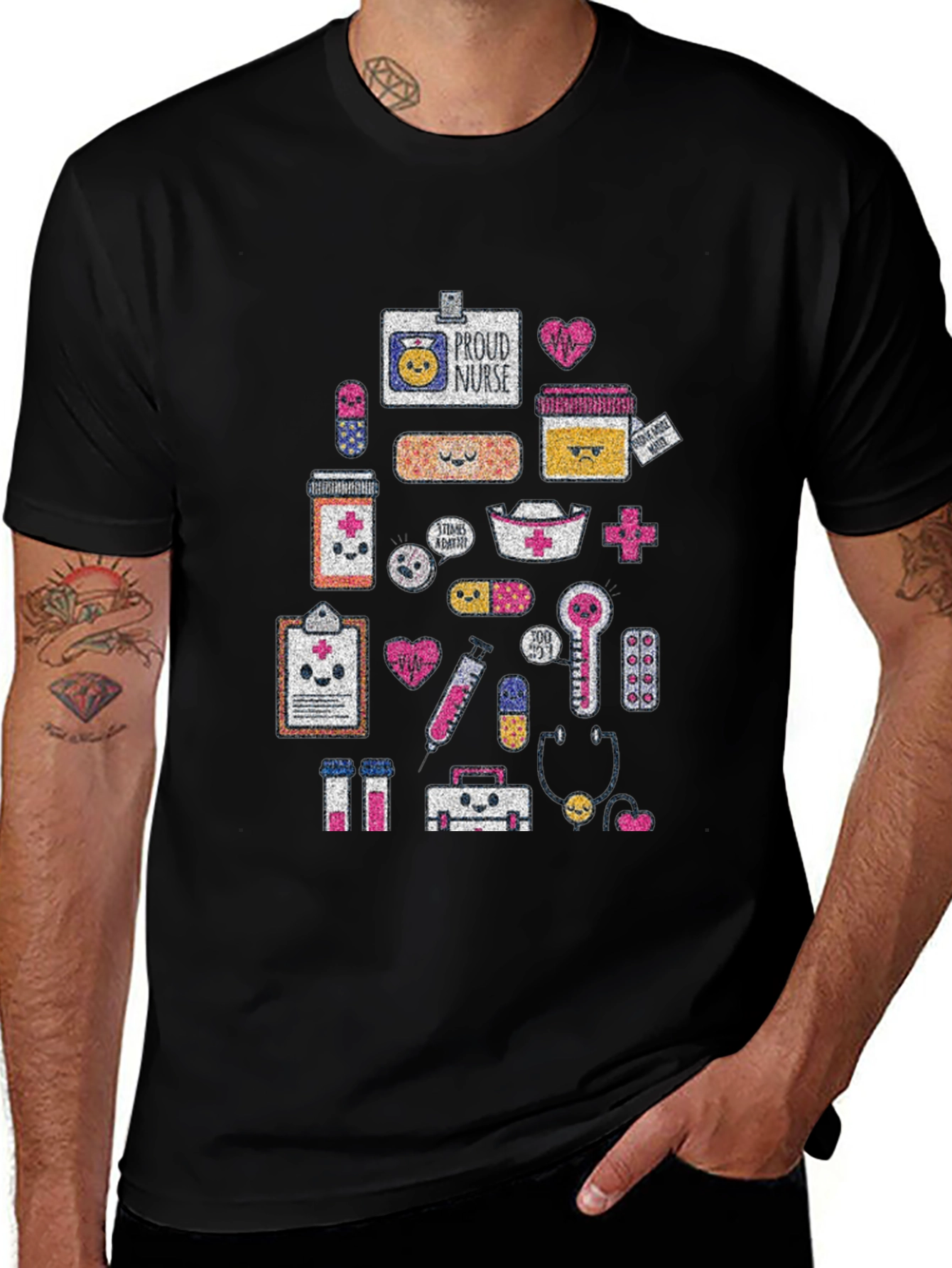 Kawaii Nurse Life Black T-Shirt