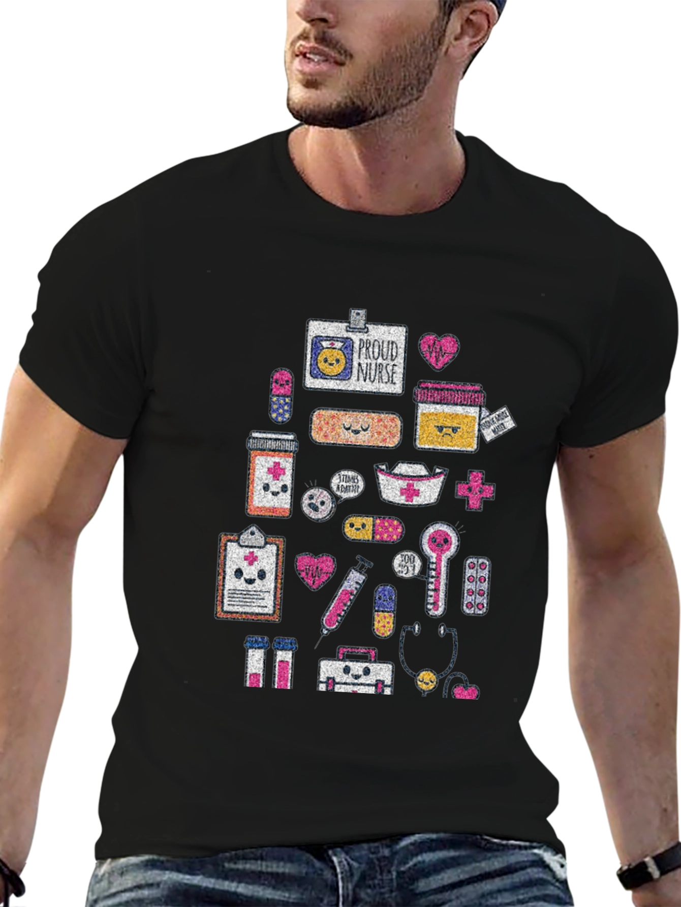 Kawaii Nurse Life Black T-Shirt