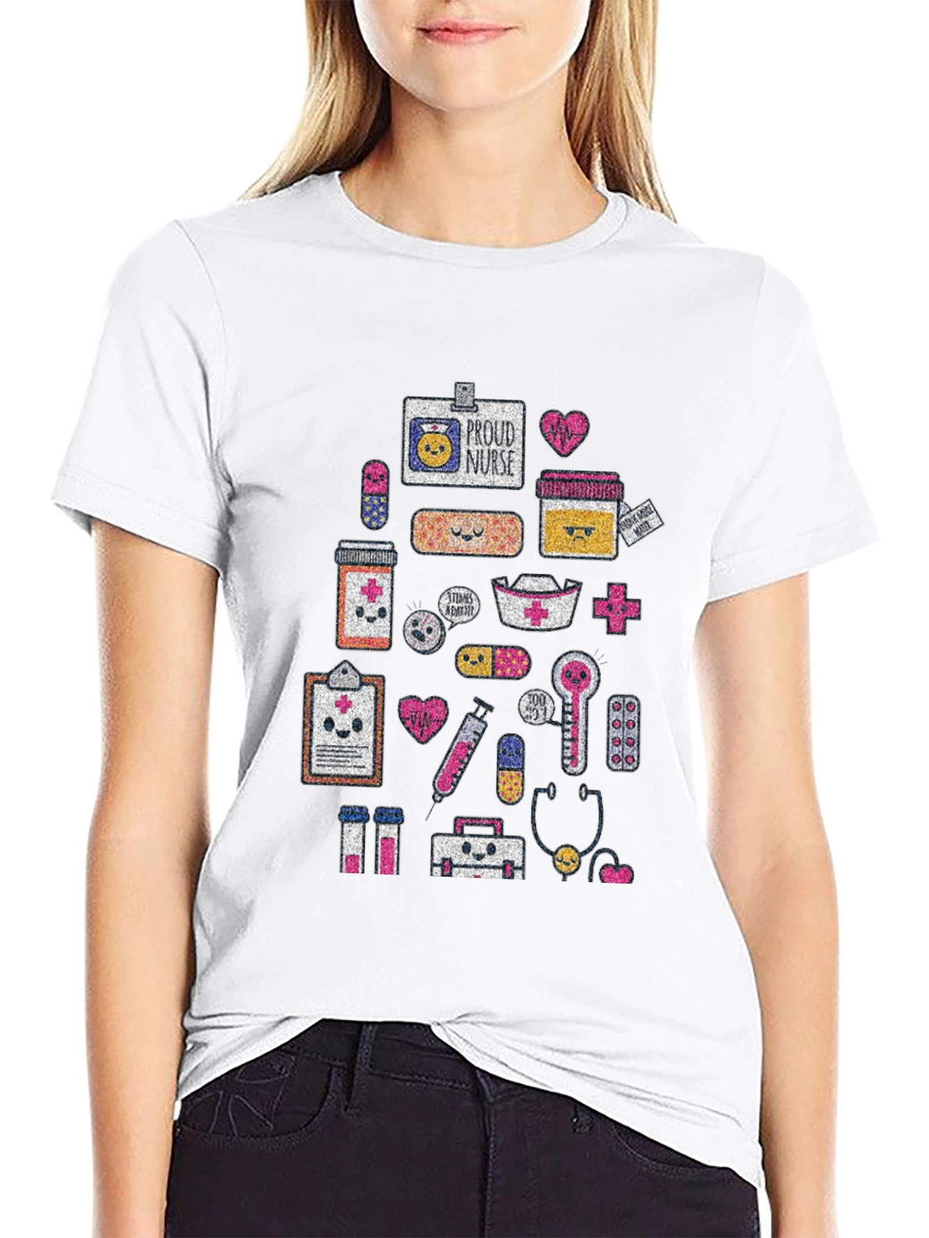 Kawaii Nurse Life Black T-Shirt