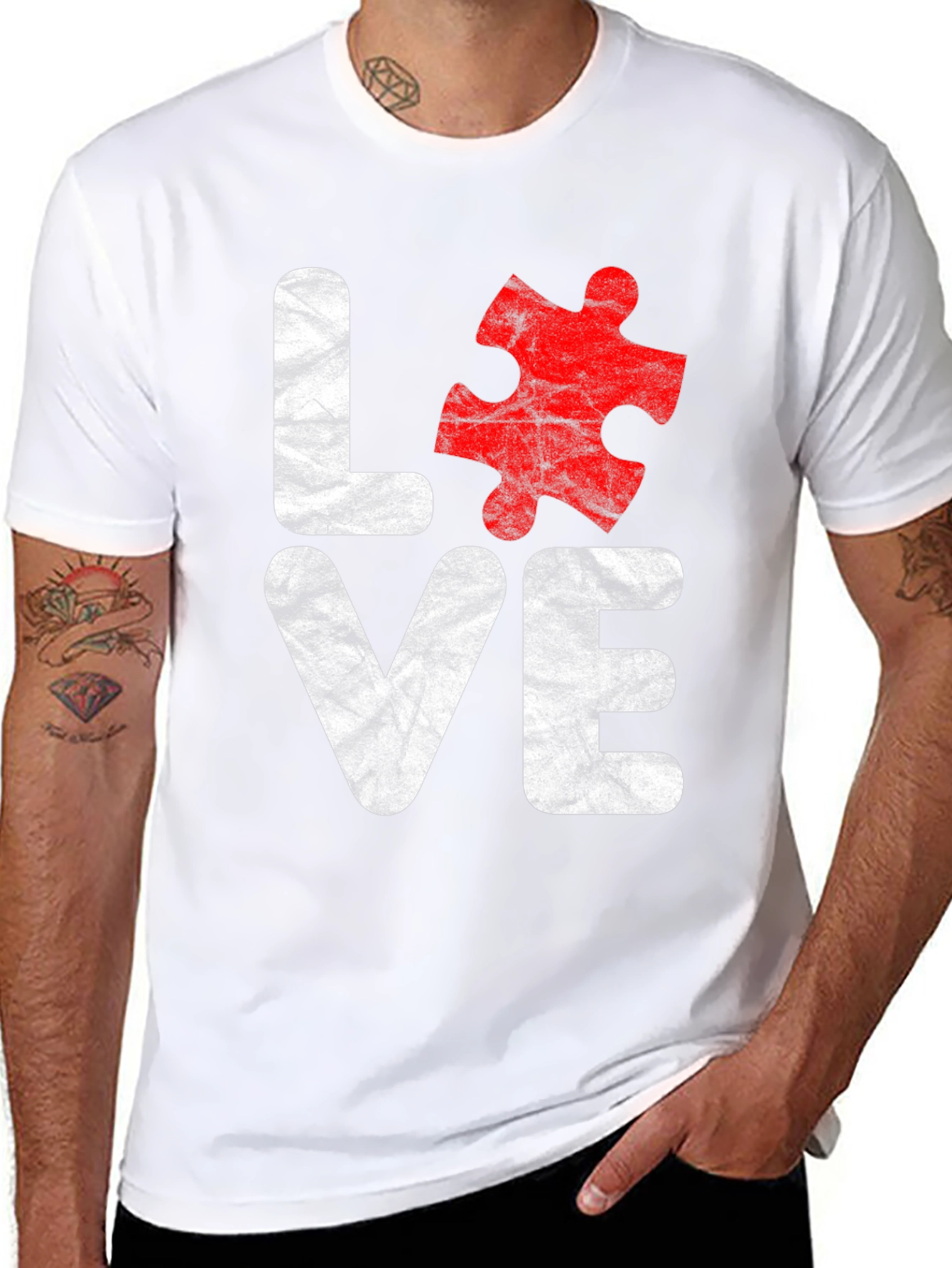 Love Autism Awareness T-Shirt Puzzle Piece