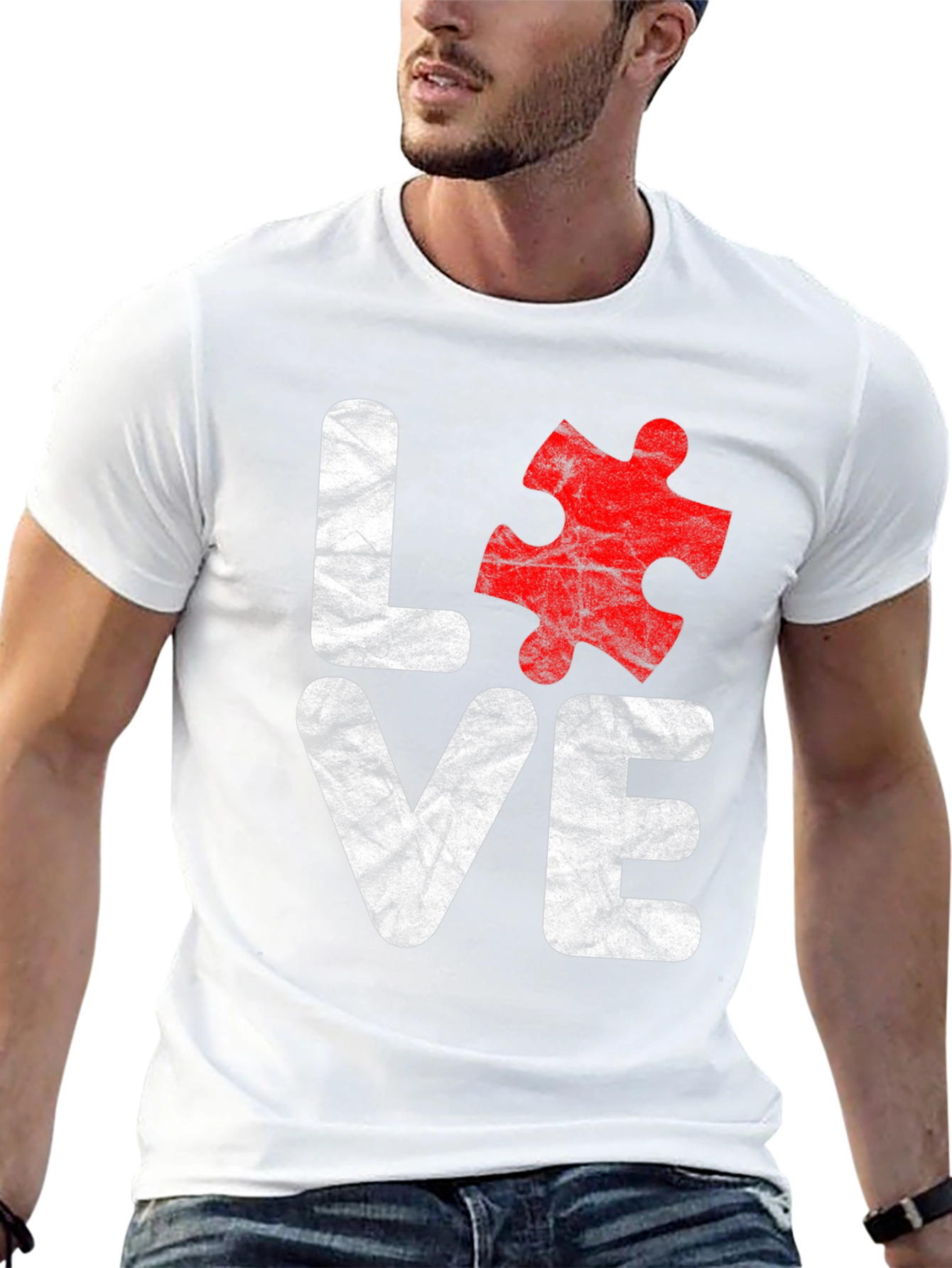 Love Autism Awareness T-Shirt Puzzle Piece