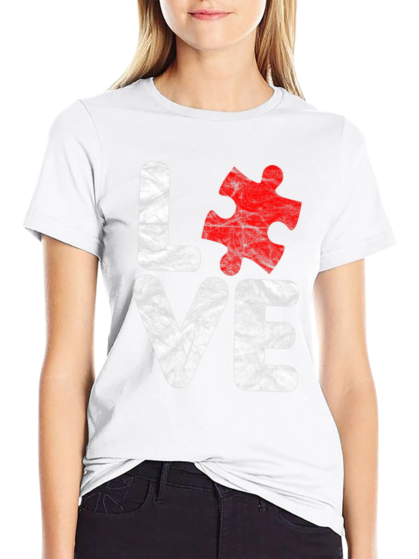 Love Autism Awareness T-Shirt Puzzle Piece