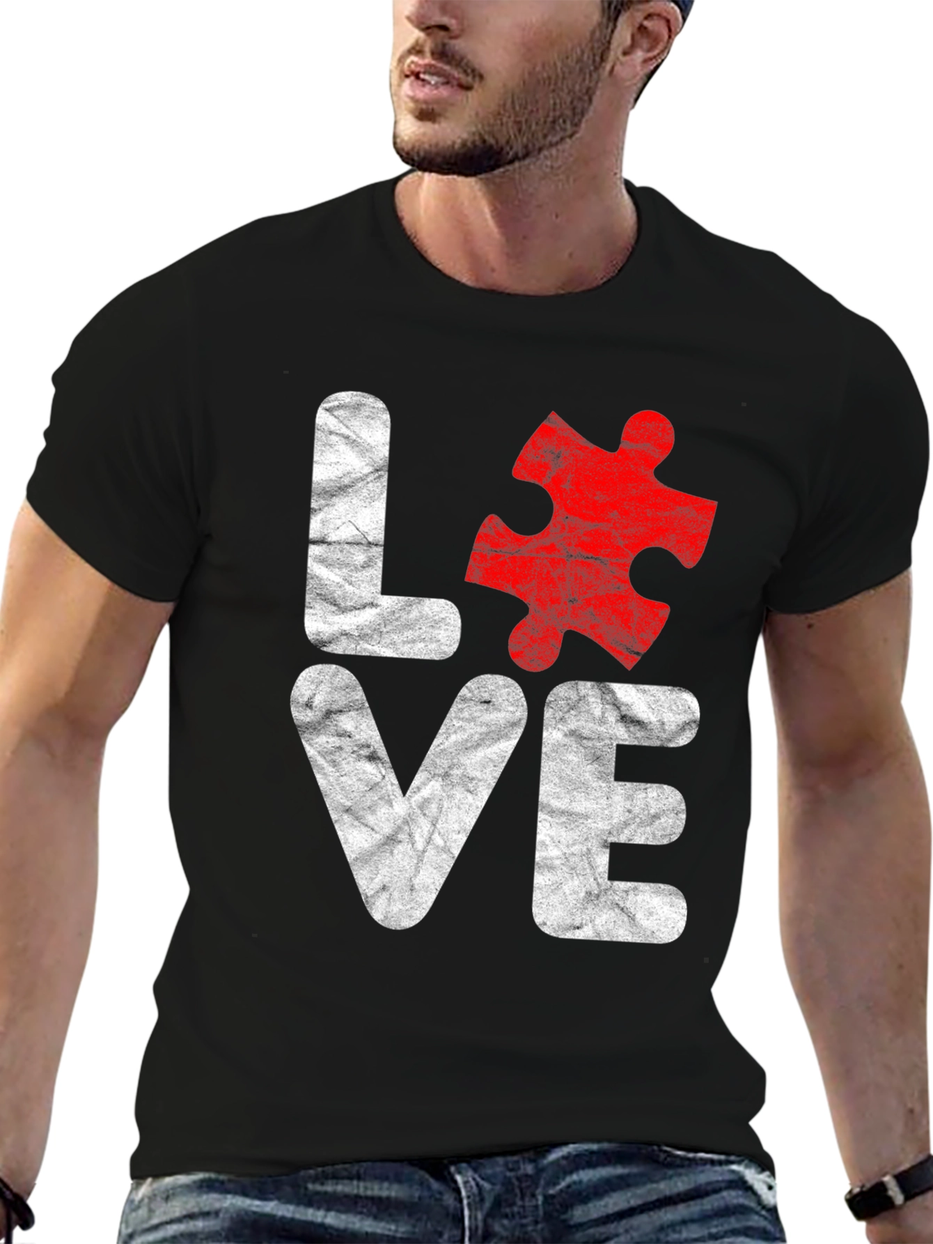 Love Autism Awareness T-Shirt Puzzle Piece