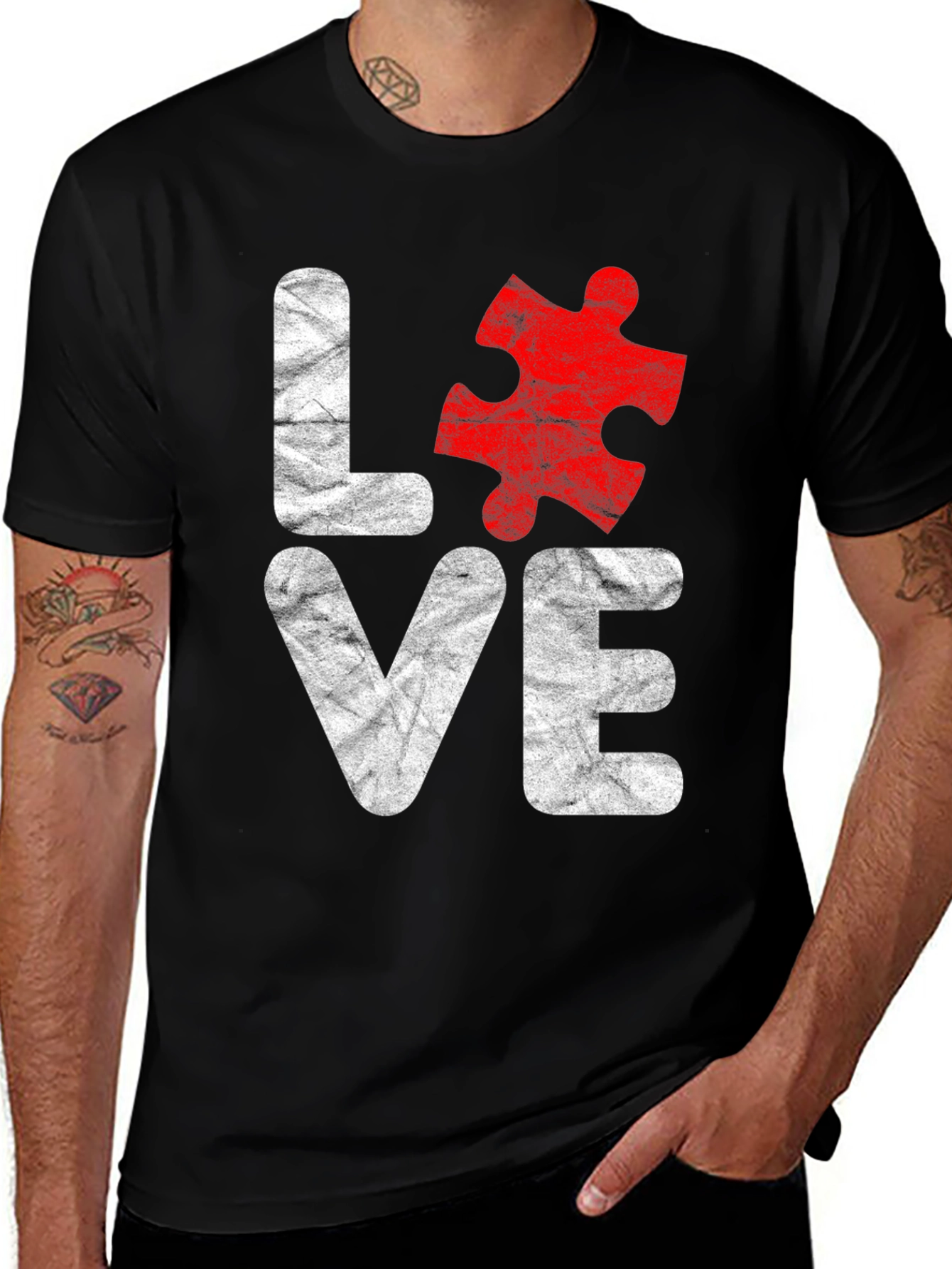Love Autism Awareness T-Shirt Puzzle Piece