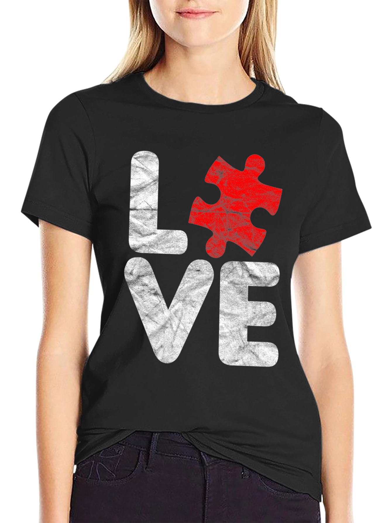Love Autism Awareness T-Shirt Puzzle Piece