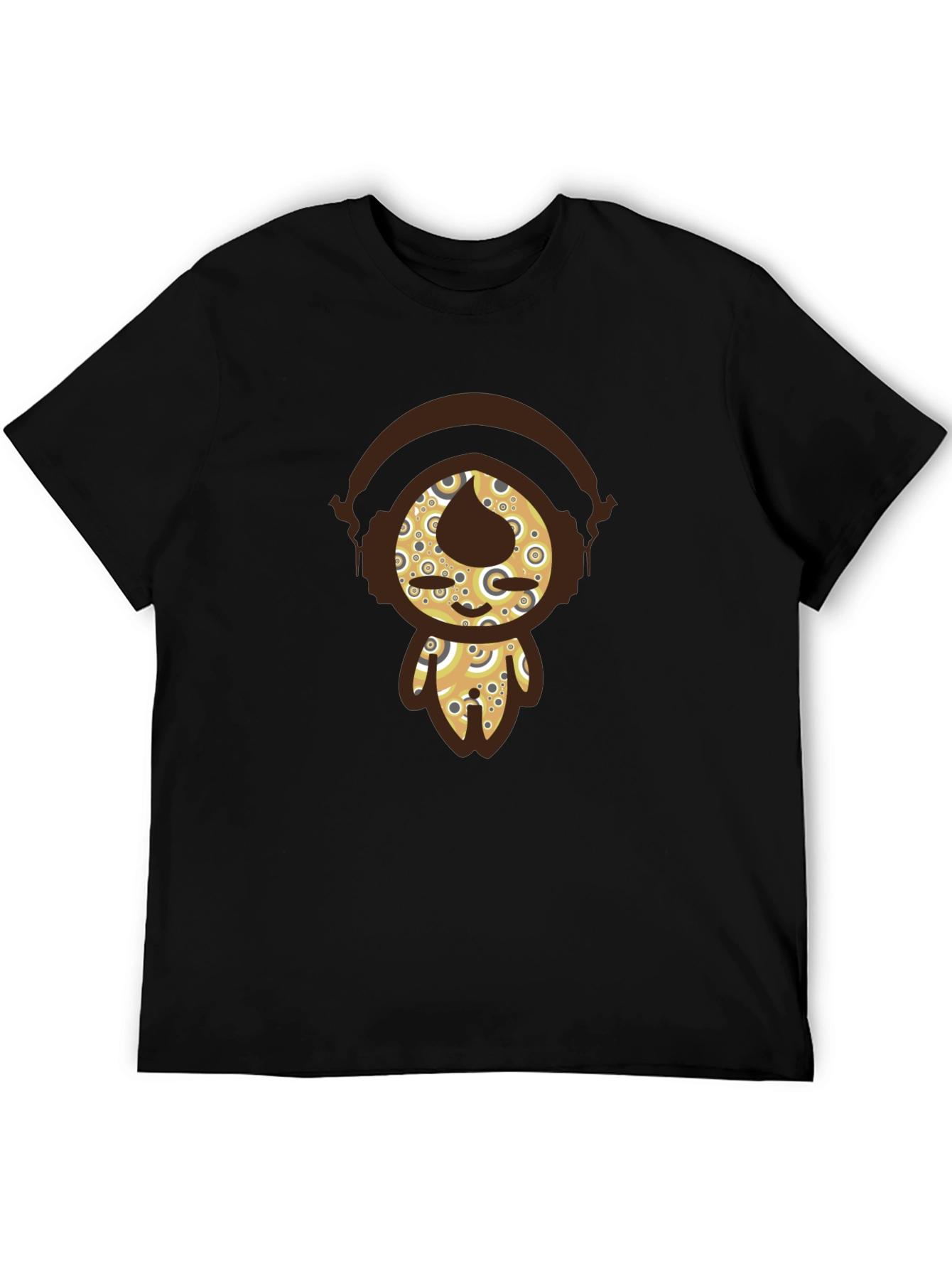 Funky Character Graphic Tee - Black Cotton