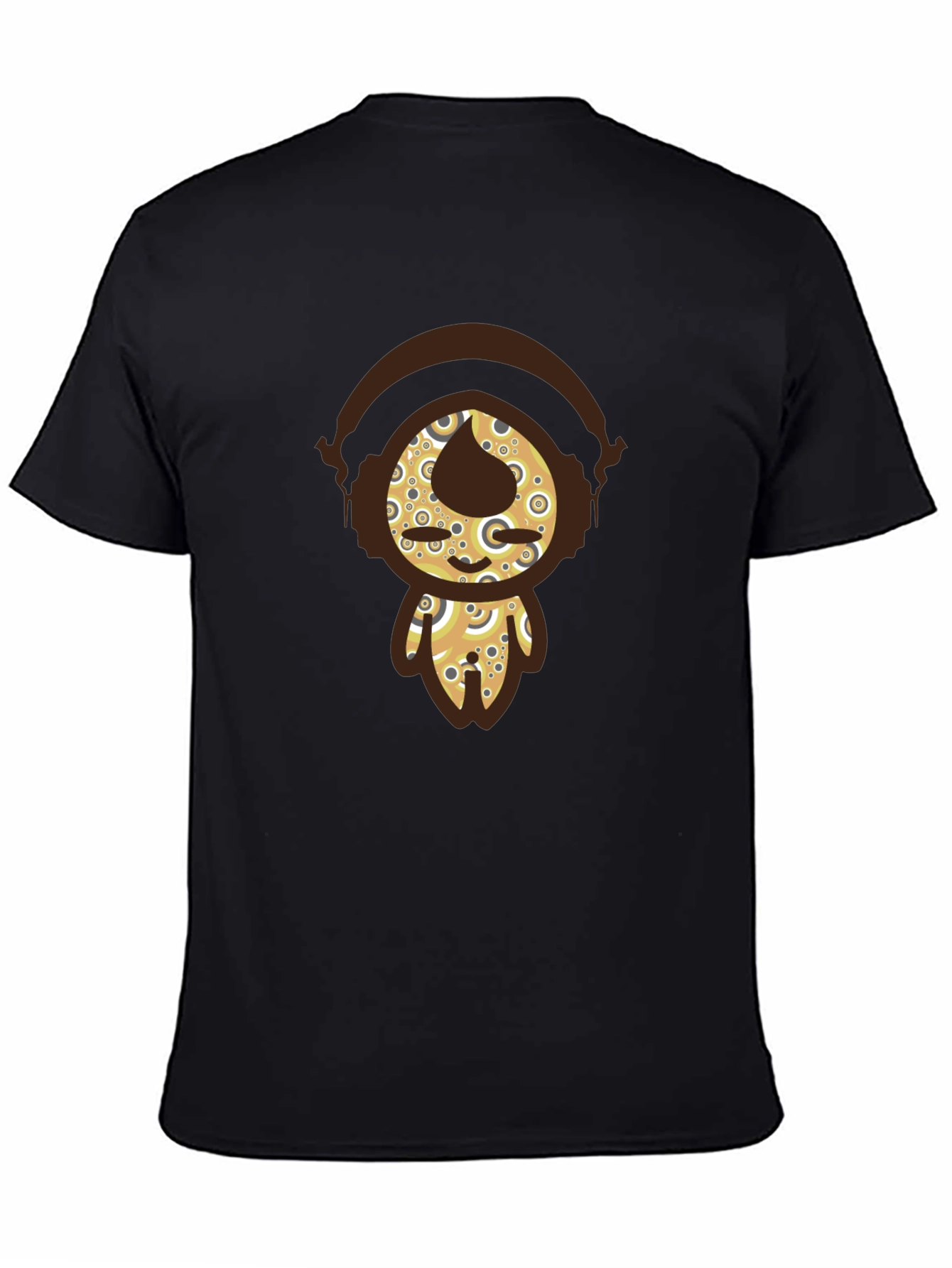 Funky Character Graphic Tee - Black Cotton