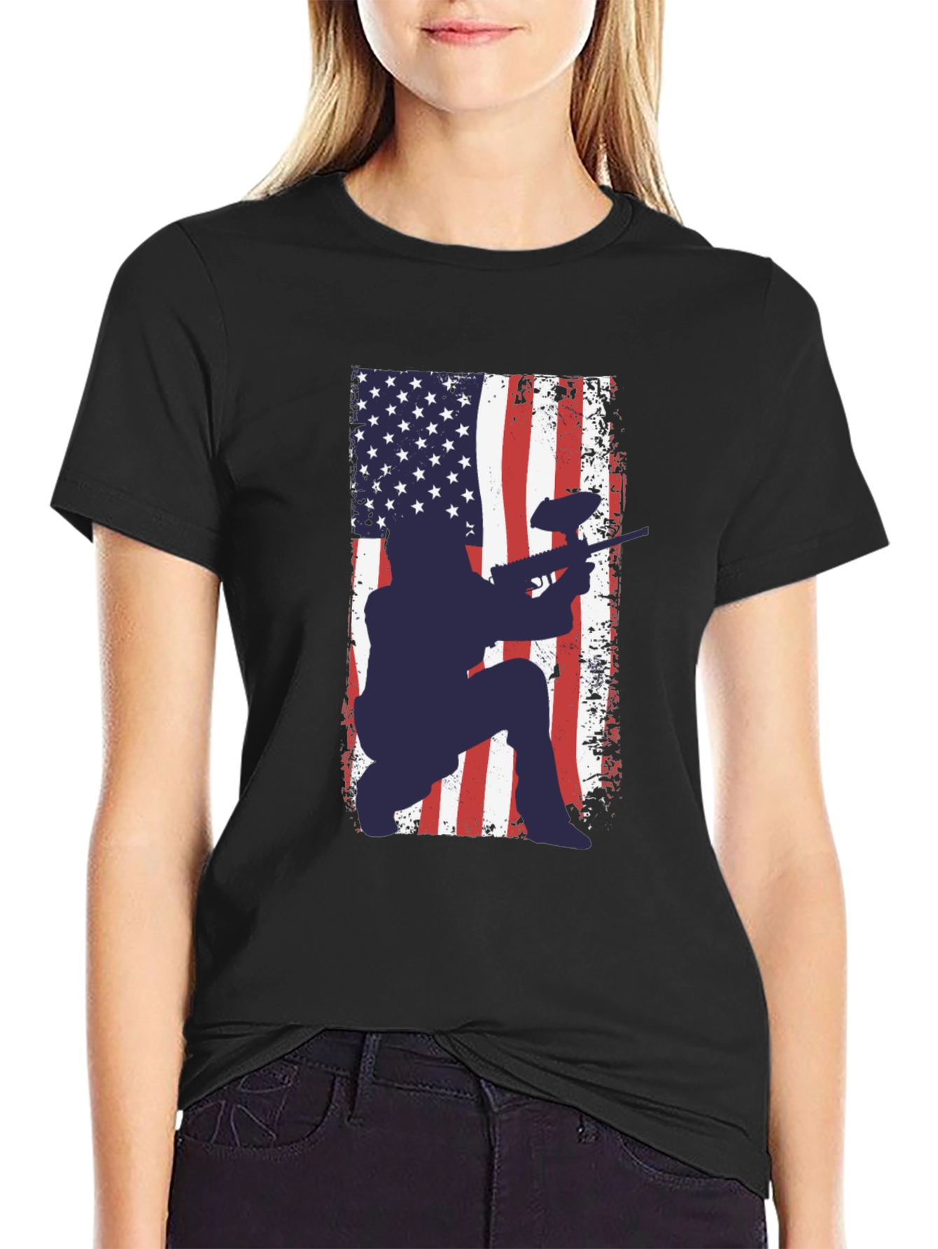 Patriotic Paintball T-Shirt: US Flag Design