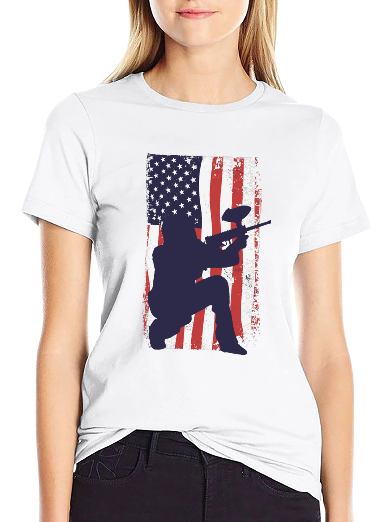 Patriotic Paintball T-Shirt: US Flag Design