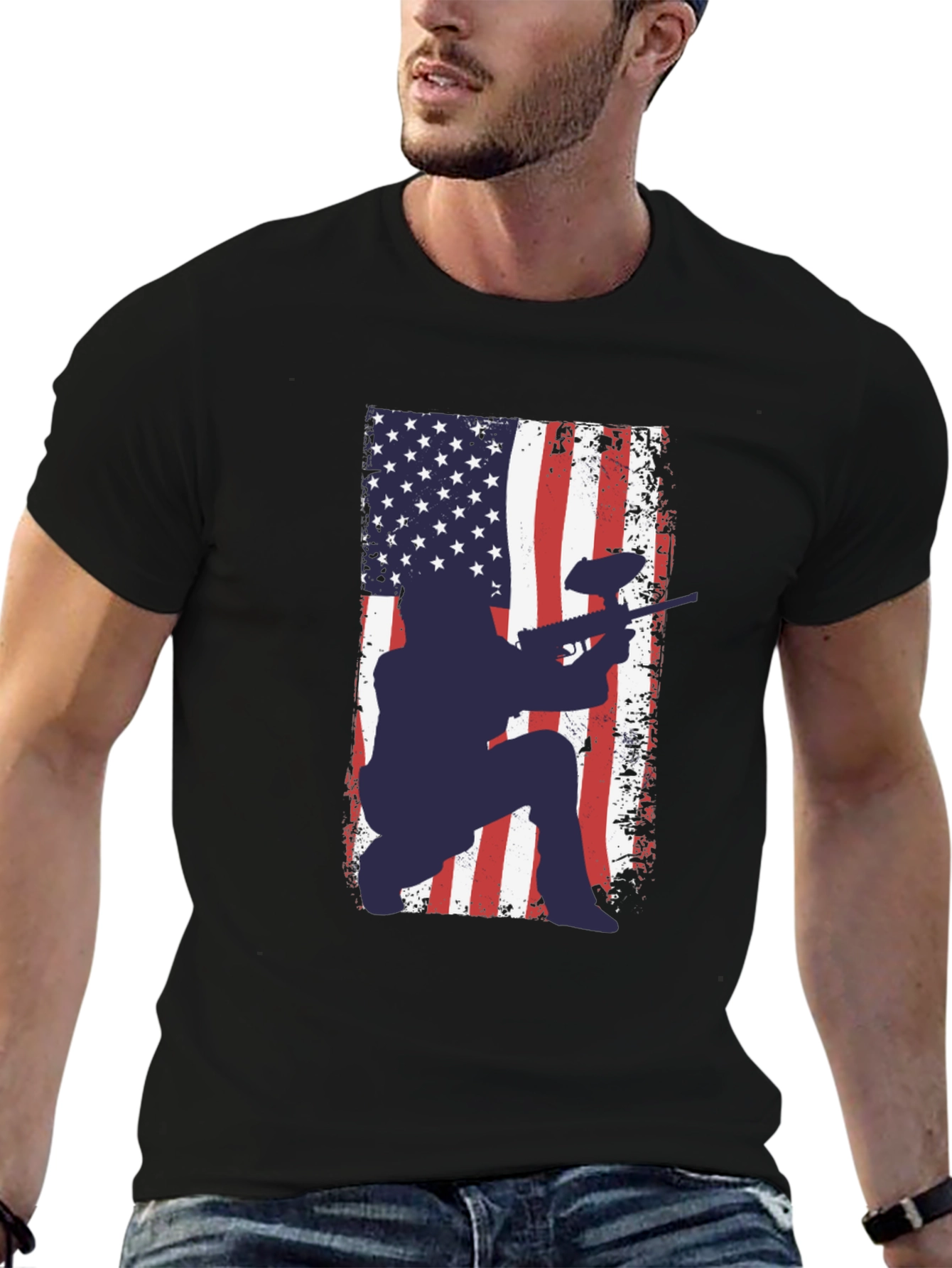 Patriotic Paintball T-Shirt: US Flag Design