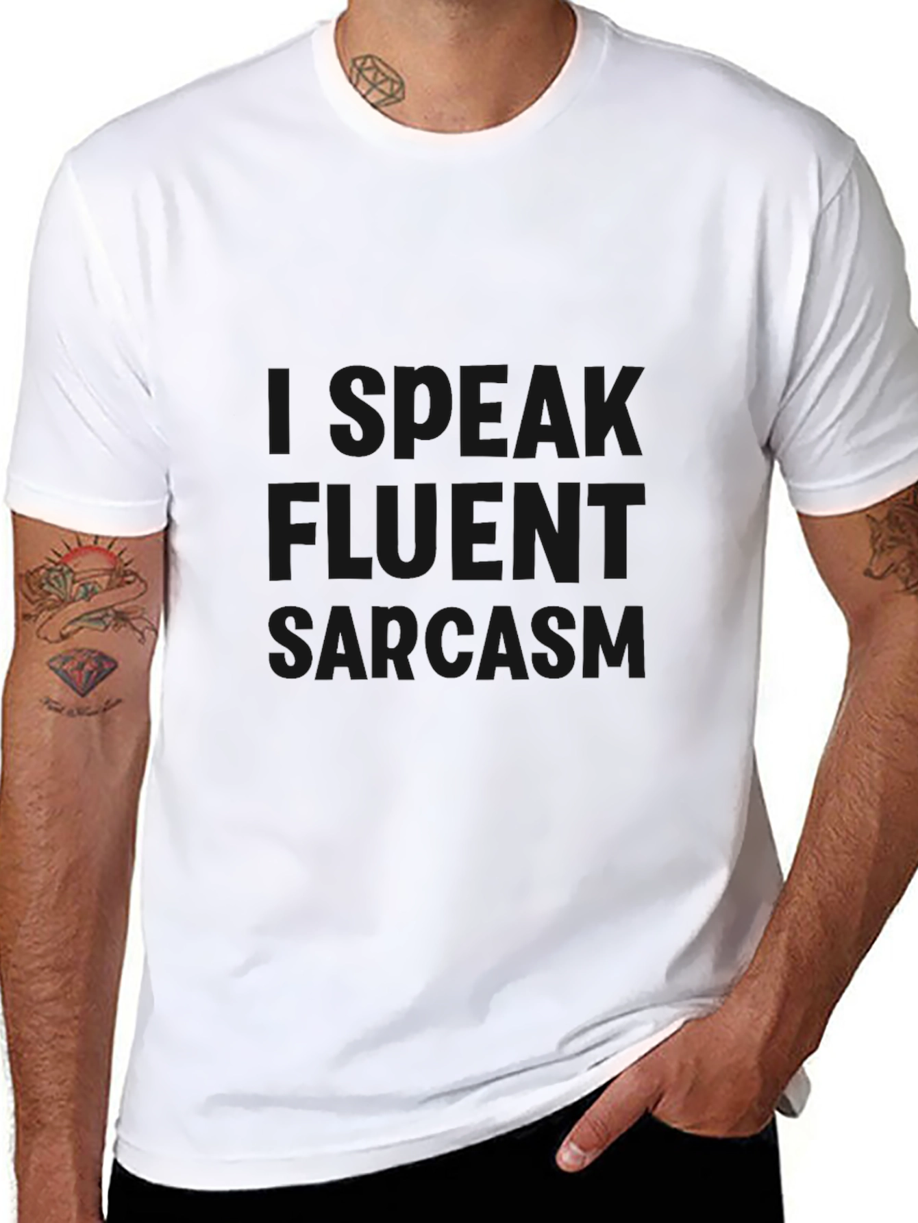 Speak Fluent Sarcasm Black Graphic Tee