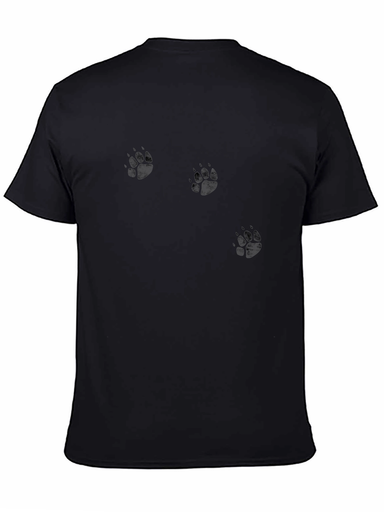 Mens Black Paw Print T-Shirt