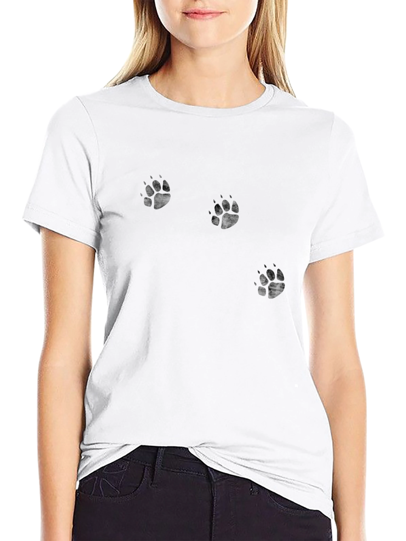 Mens Black Paw Print T-Shirt