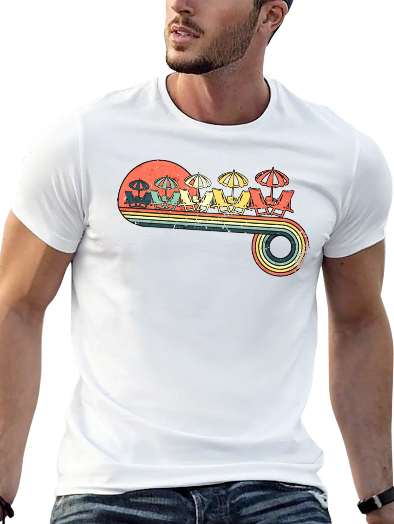 Retro Beach Scene T-Shirt