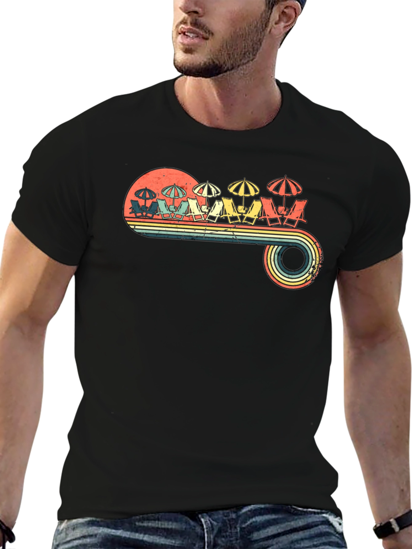 Retro Beach Scene T-Shirt