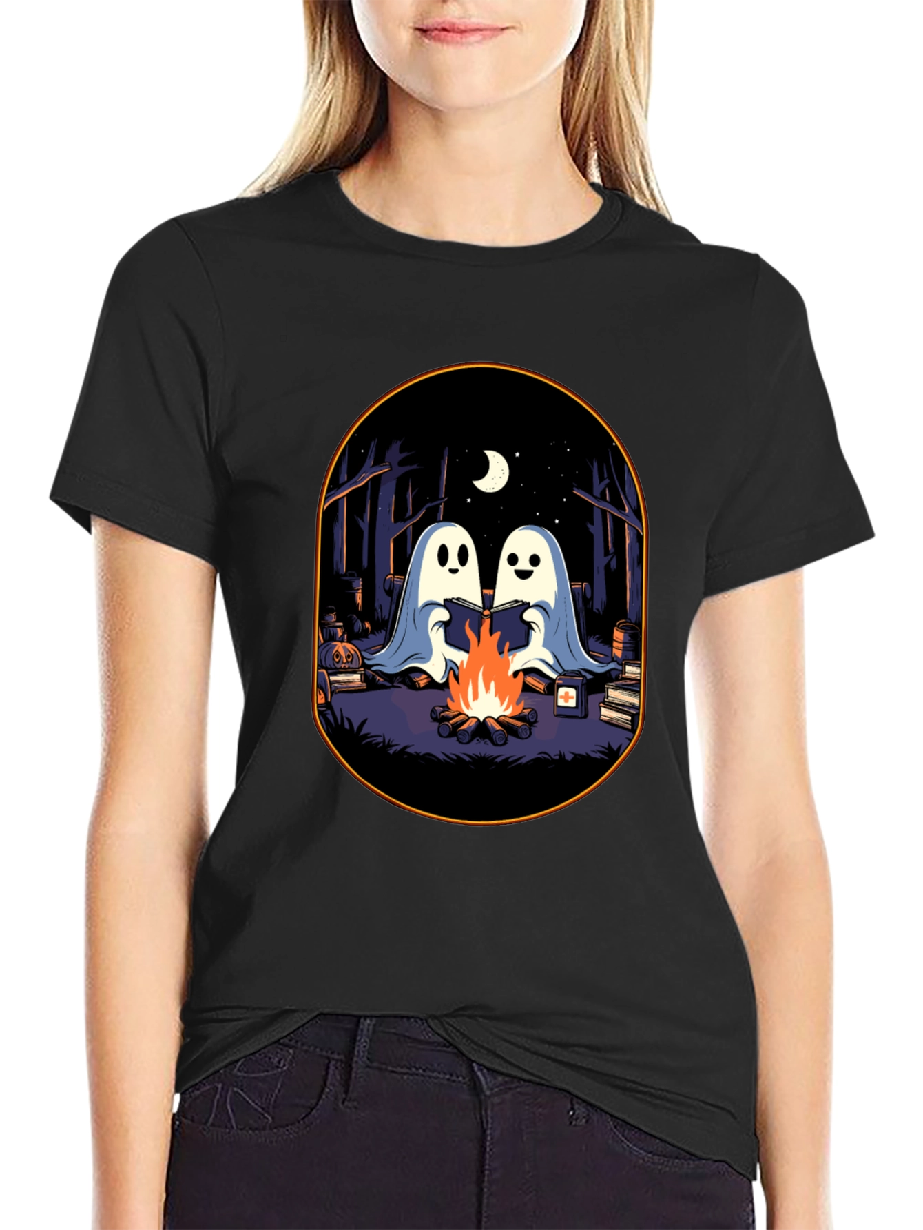 Ghost Campfire Black T-Shirt