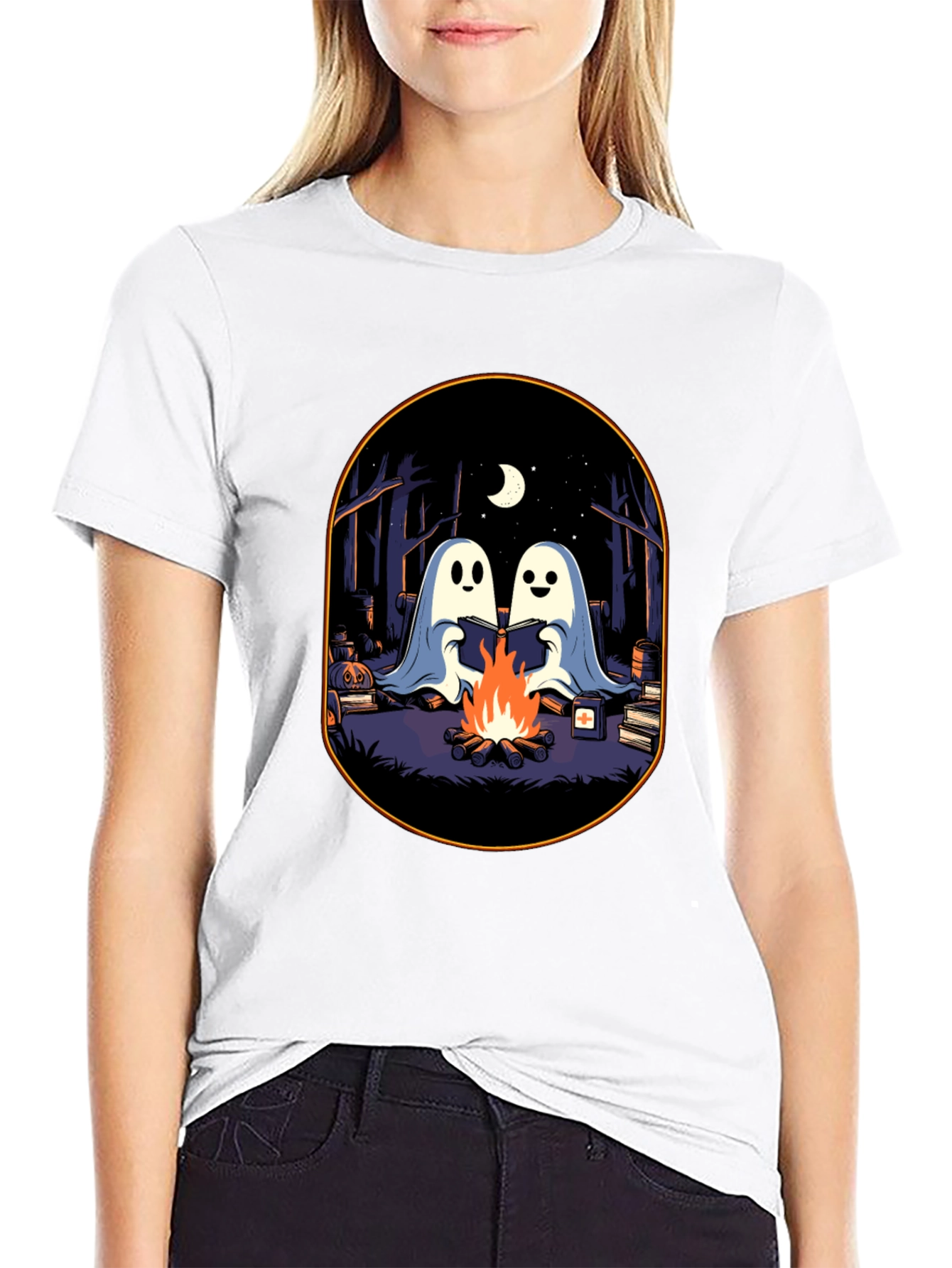 Ghost Campfire Black T-Shirt