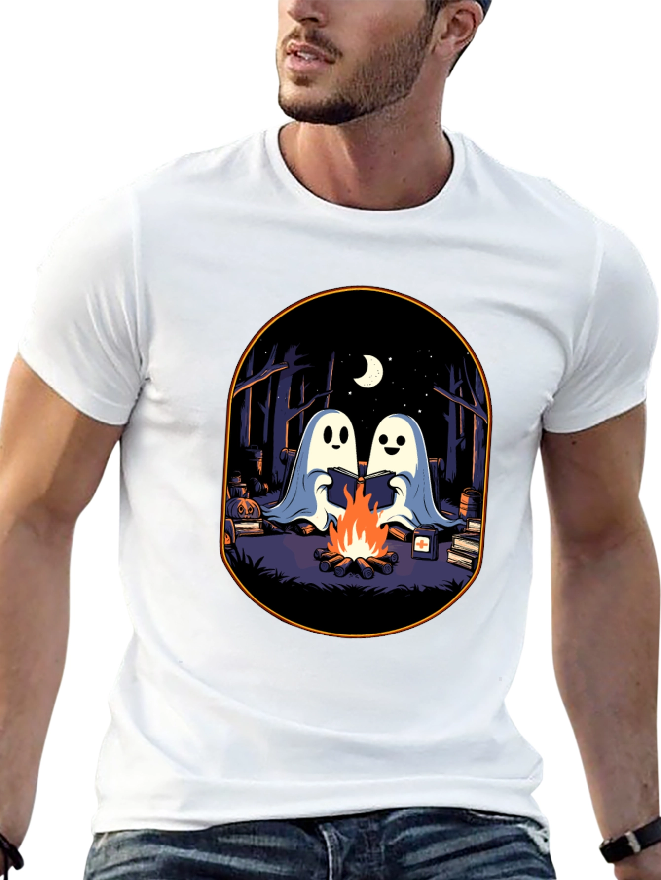 Ghost Campfire Black T-Shirt