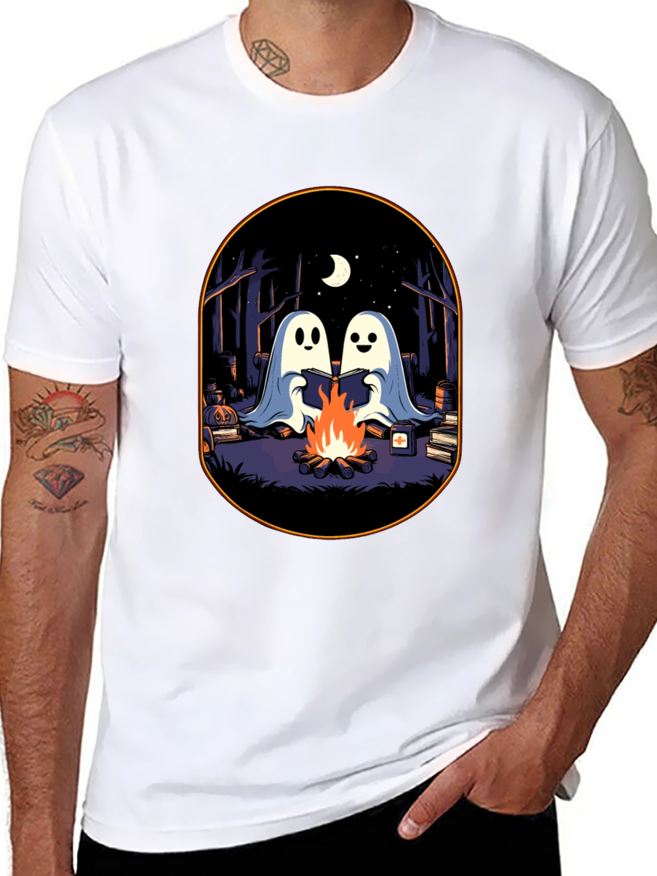 Ghost Campfire Black T-Shirt