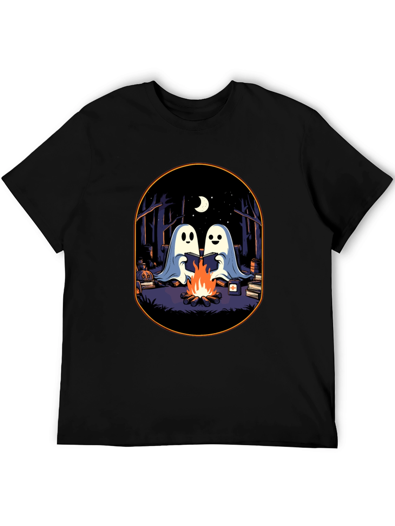 Ghost Campfire Black T-Shirt