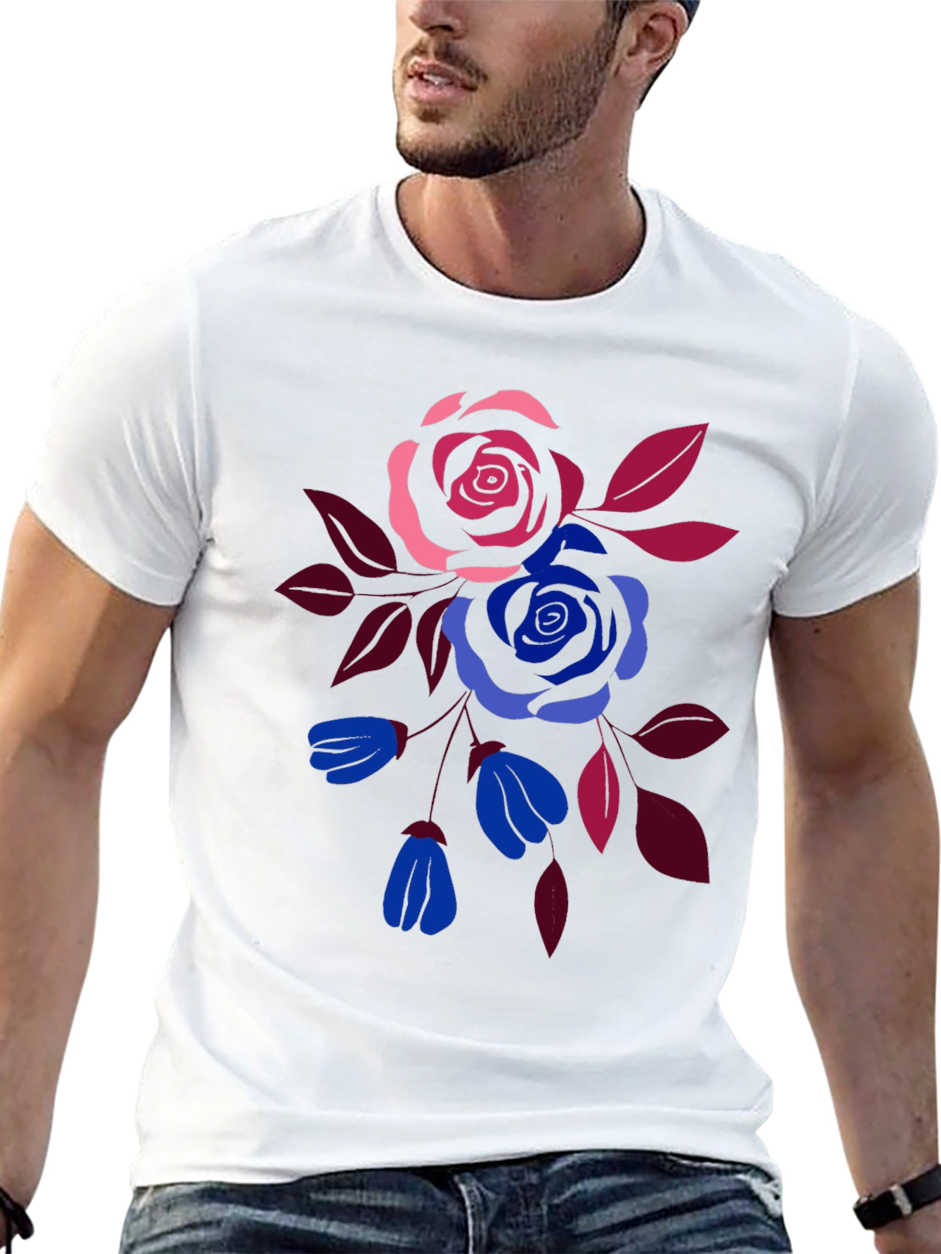 Floral Print Crew Neck T-Shirt
